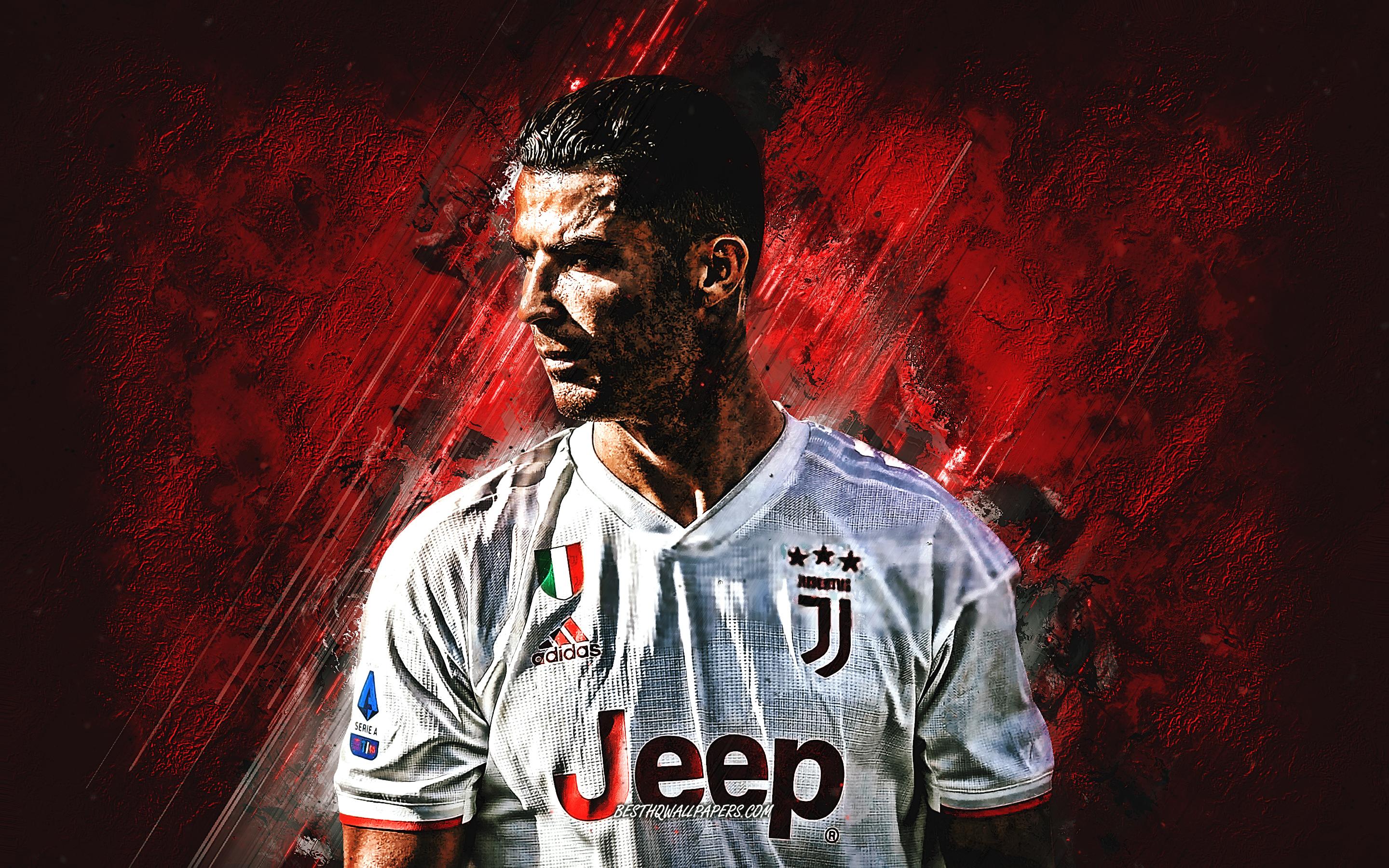 2880x1800 Download wallpaper Cristiano Ronaldo, Juventus red logo, Portuguese soccer player, forward, CR portrait, Juventus FC, Serie A, Italy, football for desktop with resolution 2880x1800. High Quality HD picture wallpaper