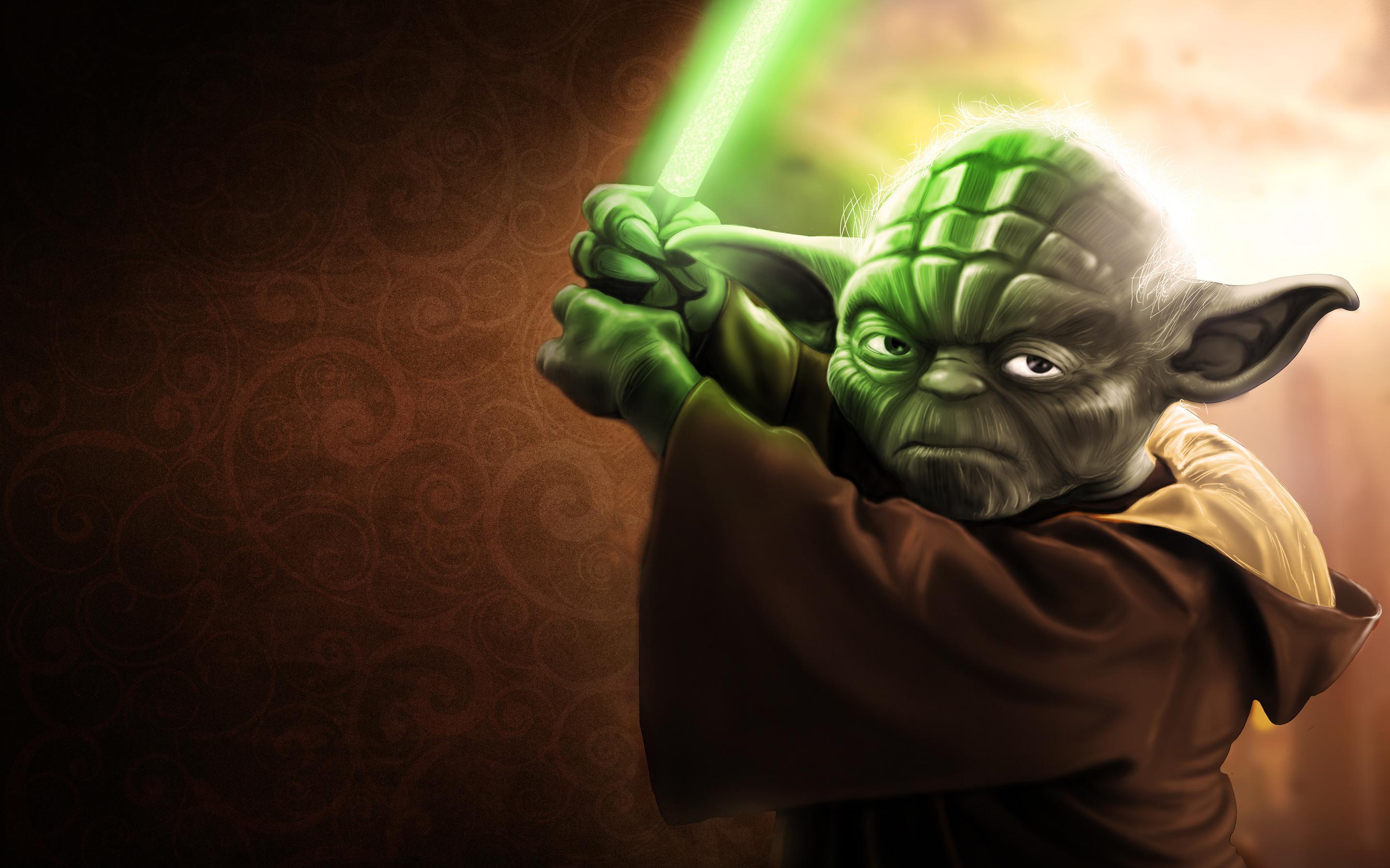 2880x1800 Wallpaper Yoda, Jedi, Star Wars, Lightsaber, Anakin Skywalker, Background Free Image