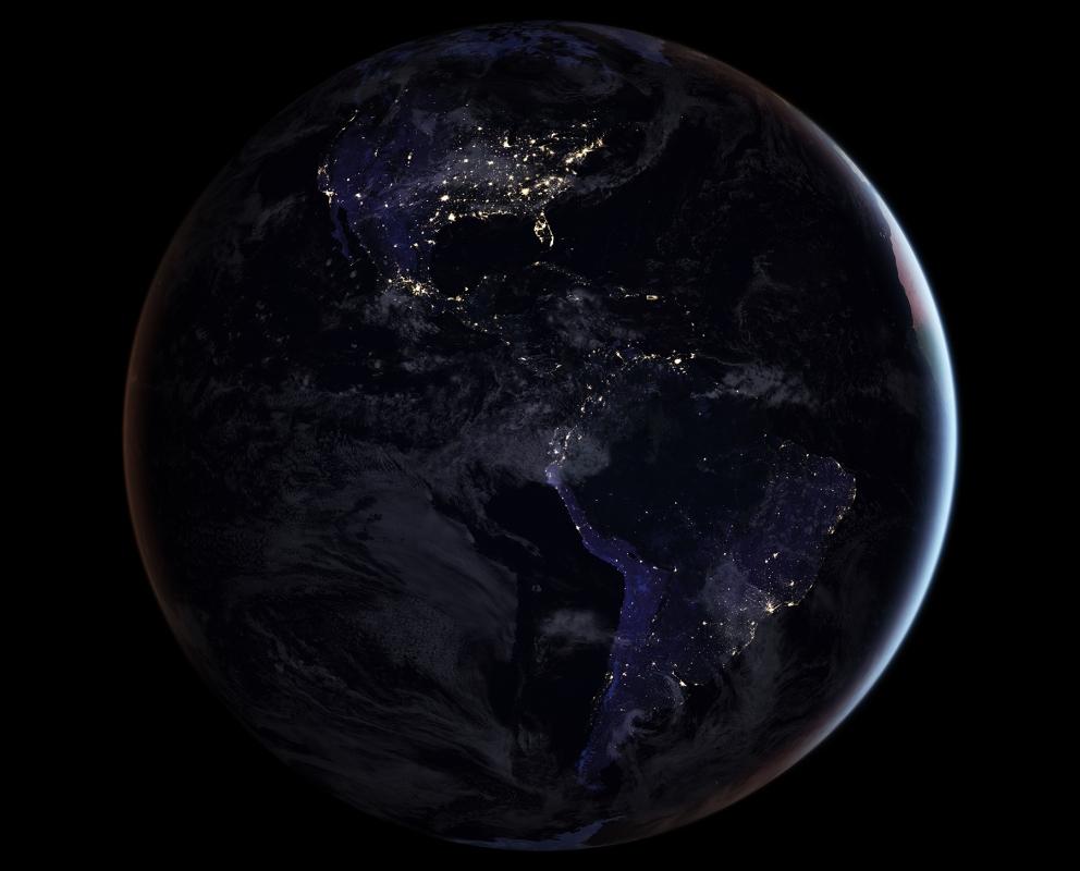 992x800 Newest NASA Satellite Photo of the Earth at Night