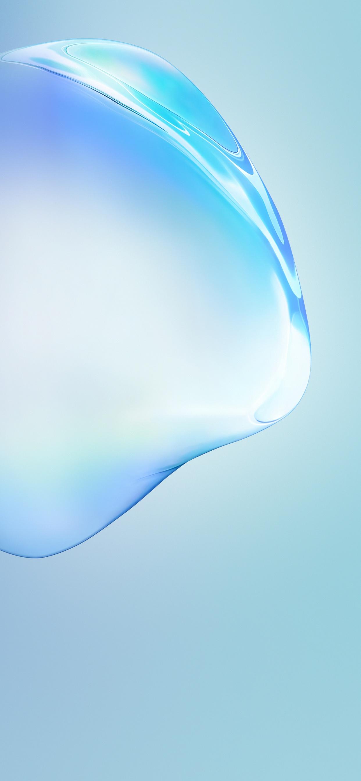 1242x2688 Samsung Galaxy Note10 Wallpaper 4K, Bubble, Blue, Stock, Android Abstract