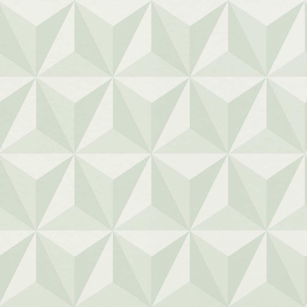 1000x1000 Kids Wallpaper 3D Triangle mint green Rasch Textil 138913