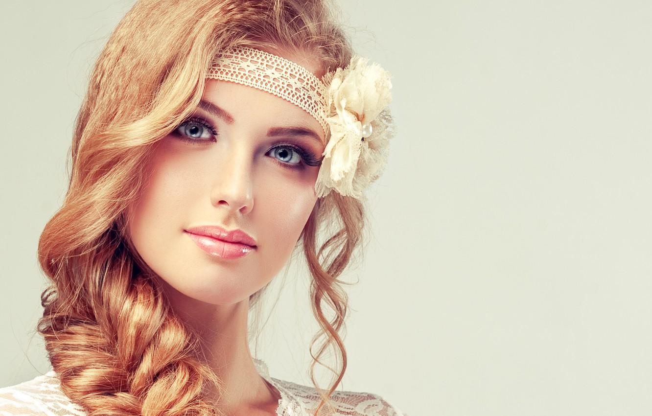 1332x850 Wallpaper flower, look, girl, face, smile, makeup, braid image for desktop, section девушки