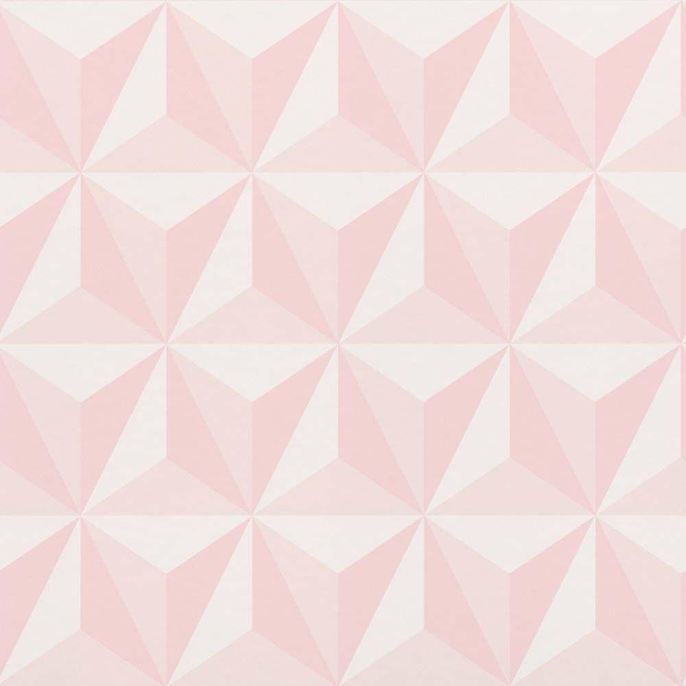 1000x1000 Kids Wallpaper 3D Triangle pink white Rasch Textil 138911