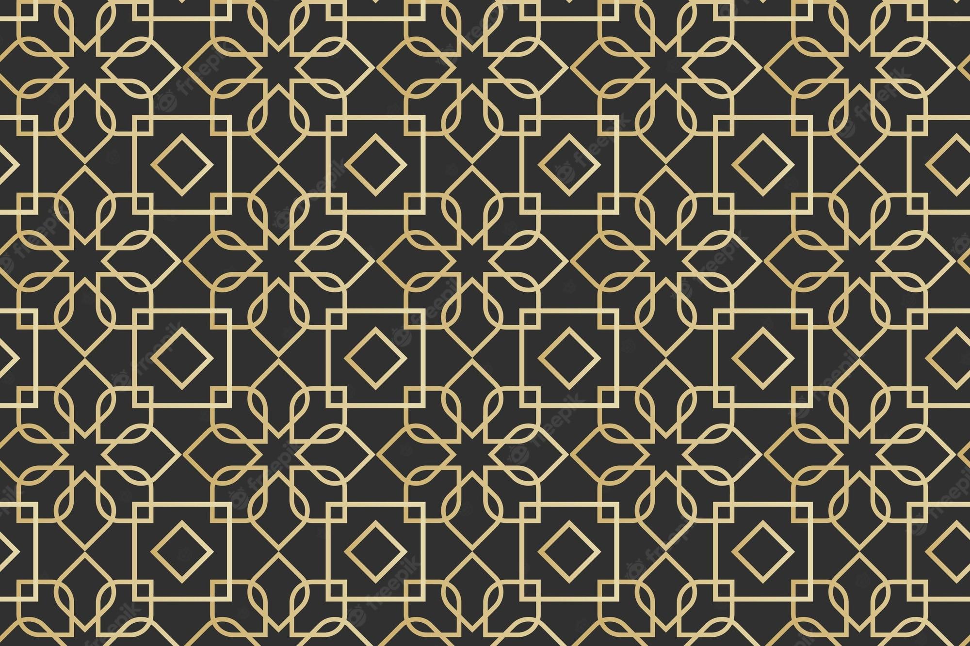 2000x1333 Free Vector. Gradient golden arabic pattern