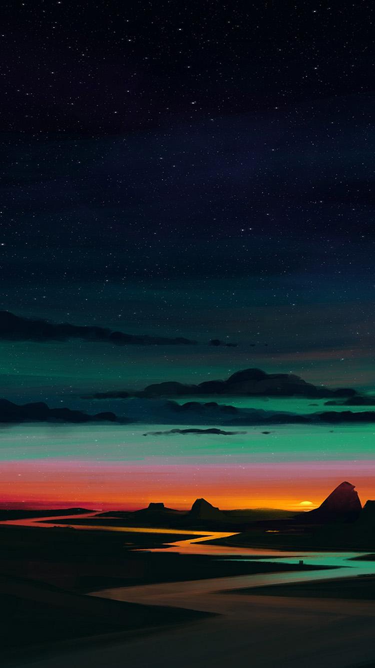 750x1334 iPhone X wallpaper. art sunset sky dark