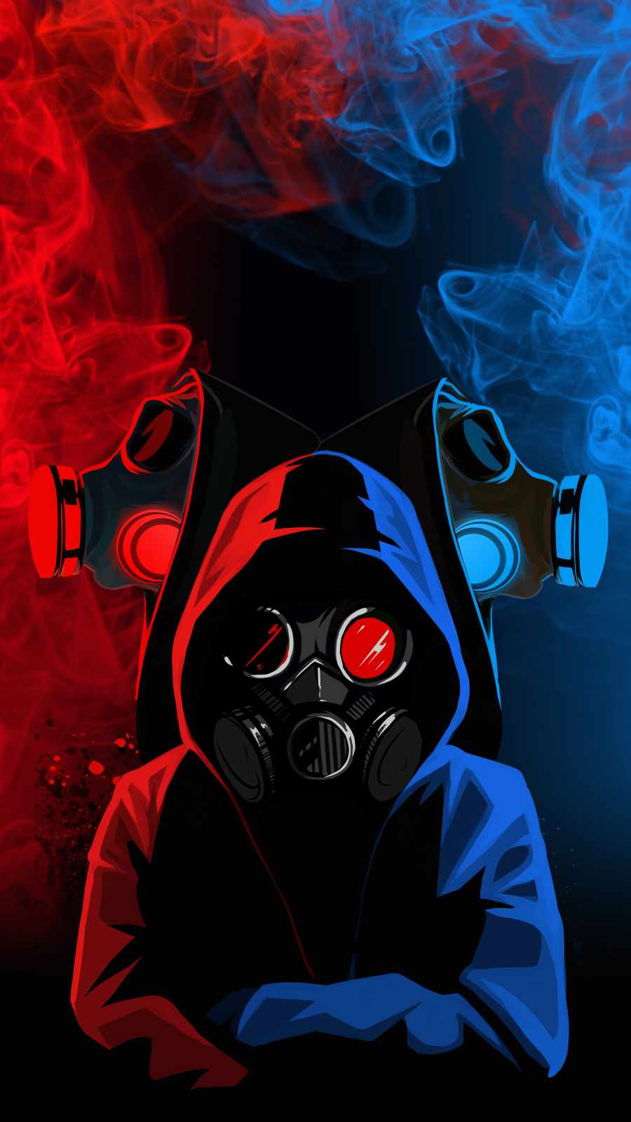 900x1600 Hoodie Gas Mask People Wallpaper : iPhone Wallpaper