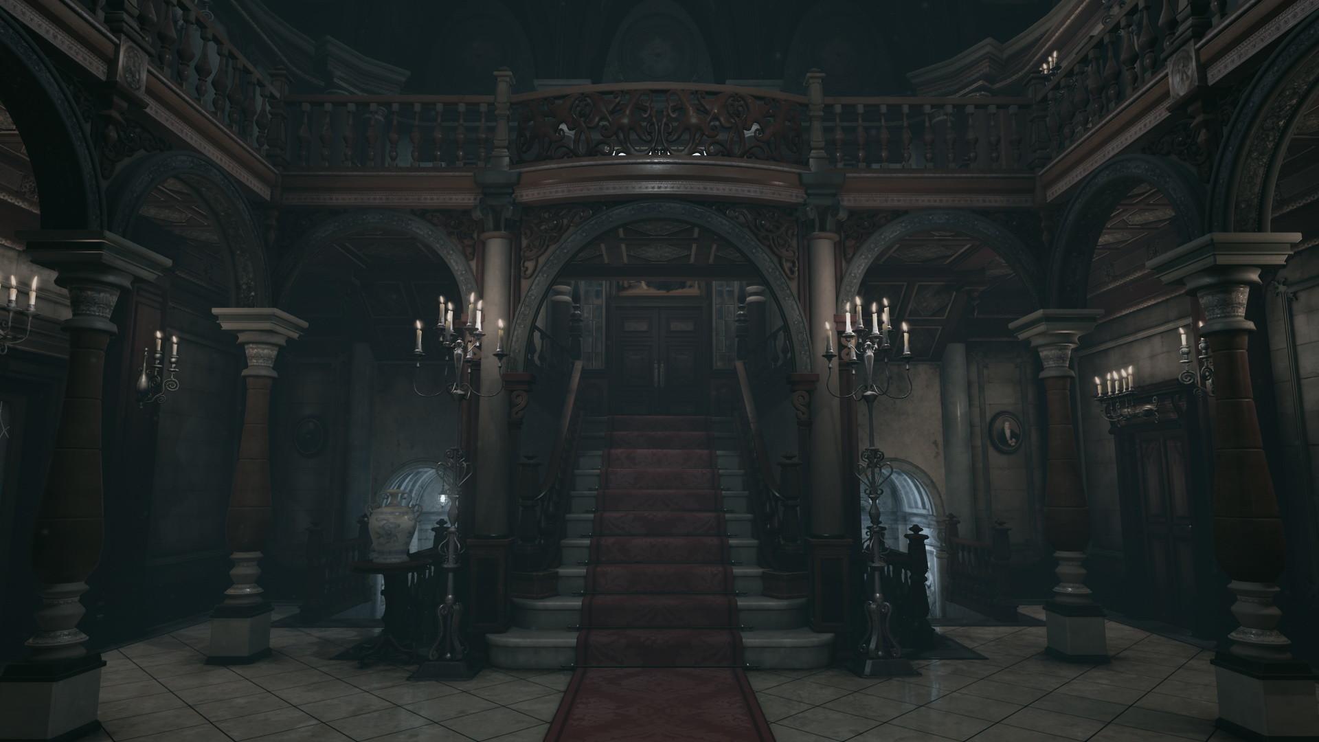 1920x1080 Resident Evil's mansion hall looks great in Unreal Engine available for download right now