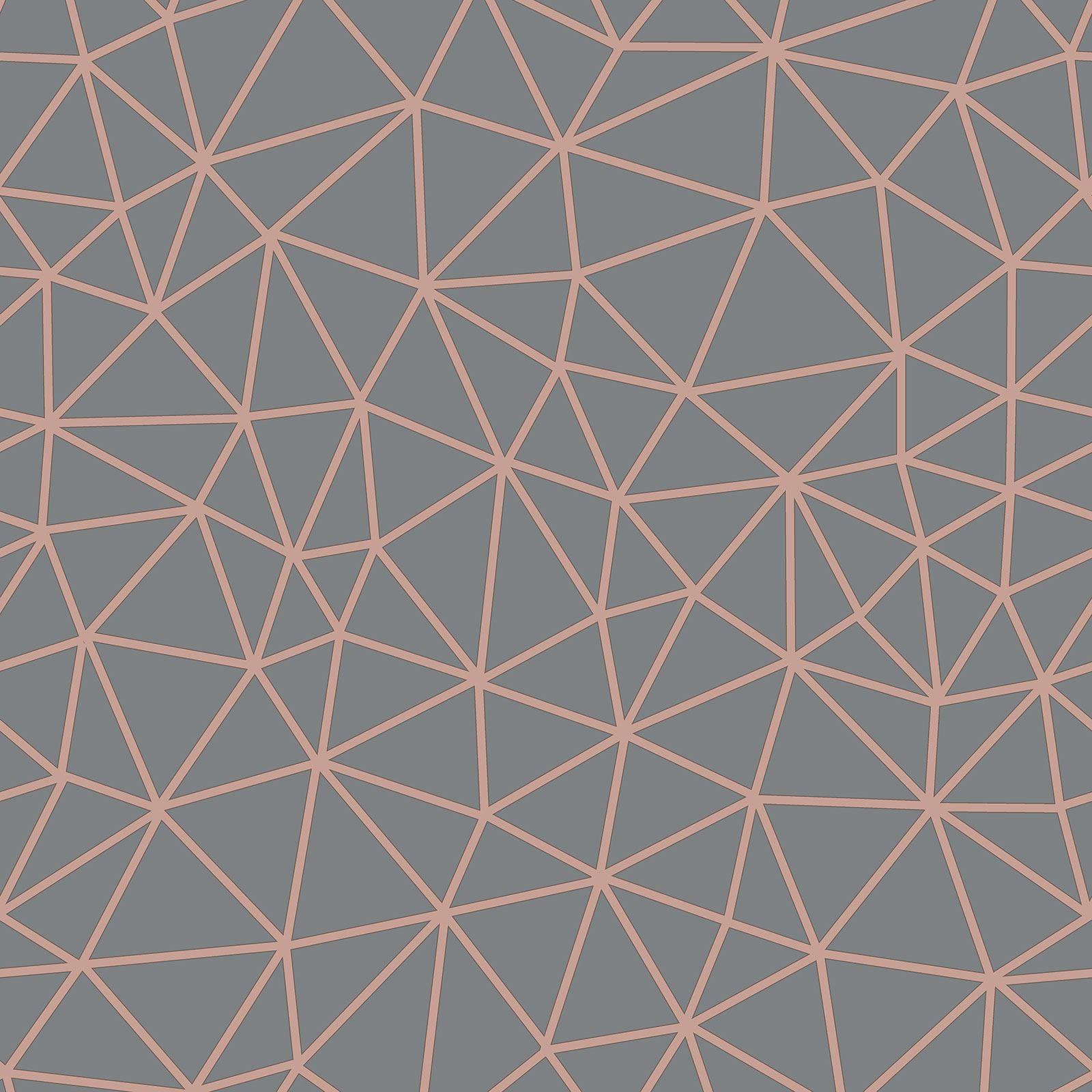 1600x1600 SYMMETRY GEO TRIANGLE WALLPAPER GREY / ROSE GOLD 310023 SPARKLE online