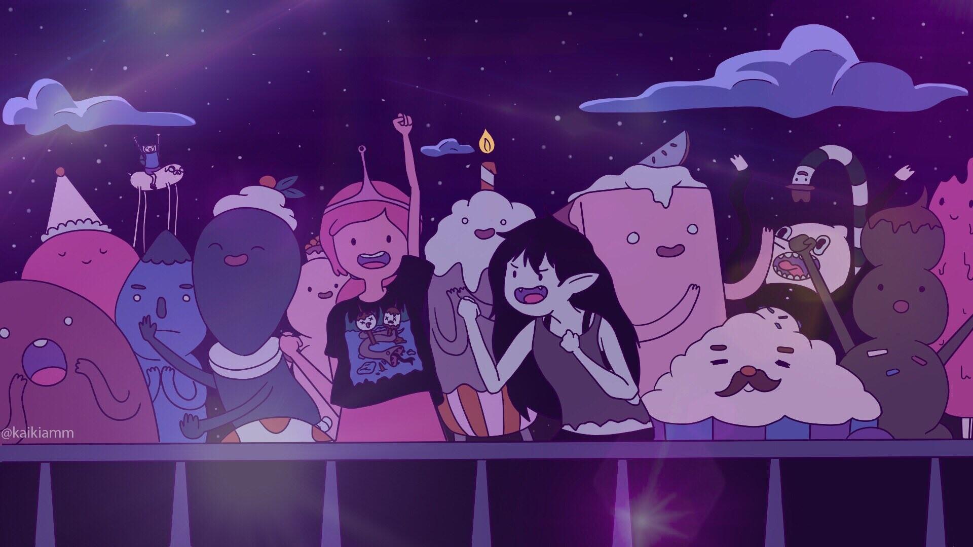1920x1080 Adventure time characters in a rock concert