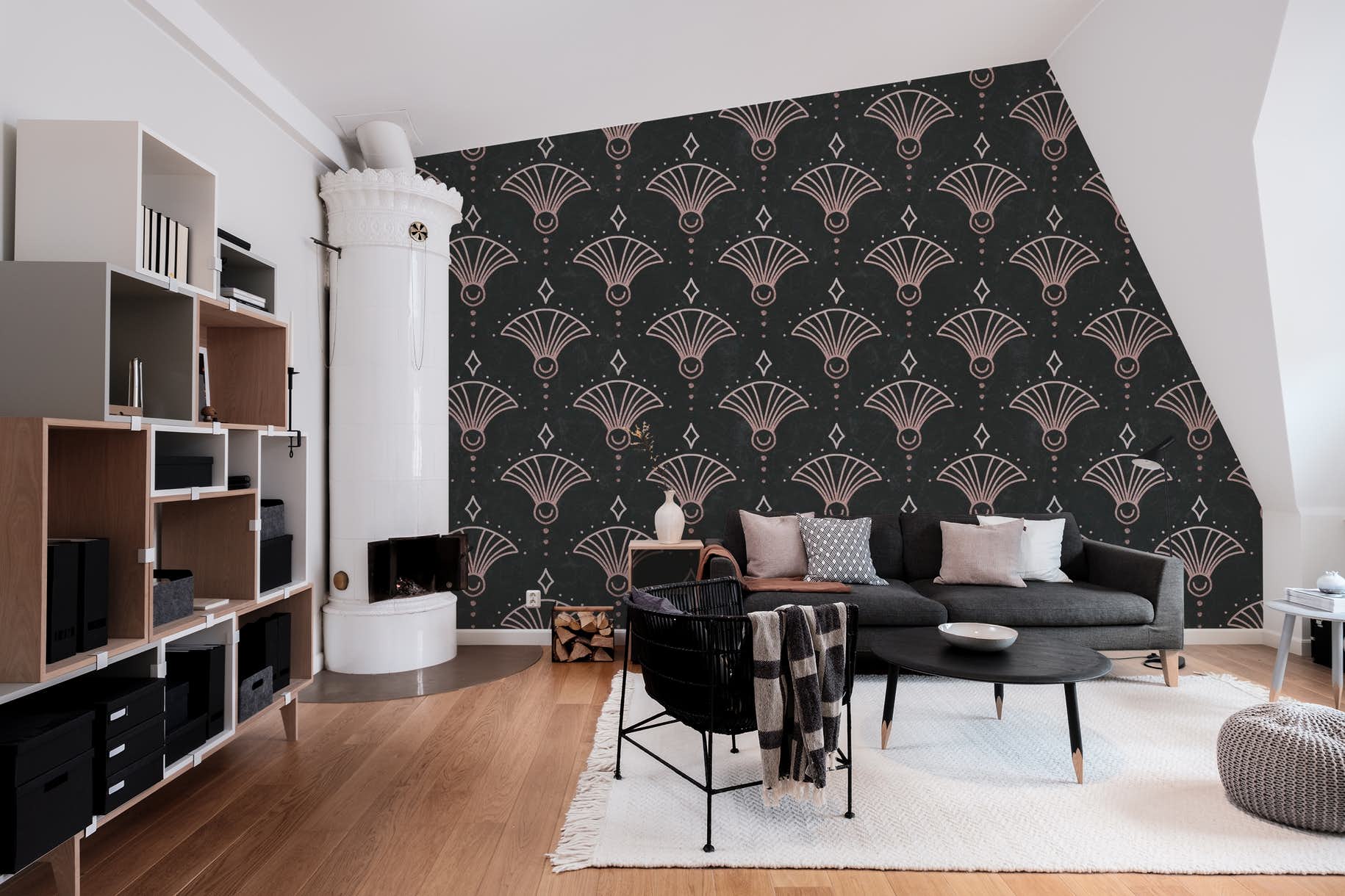 1830x1220 Buy Art Deco Rose Gold Grey wallpaper