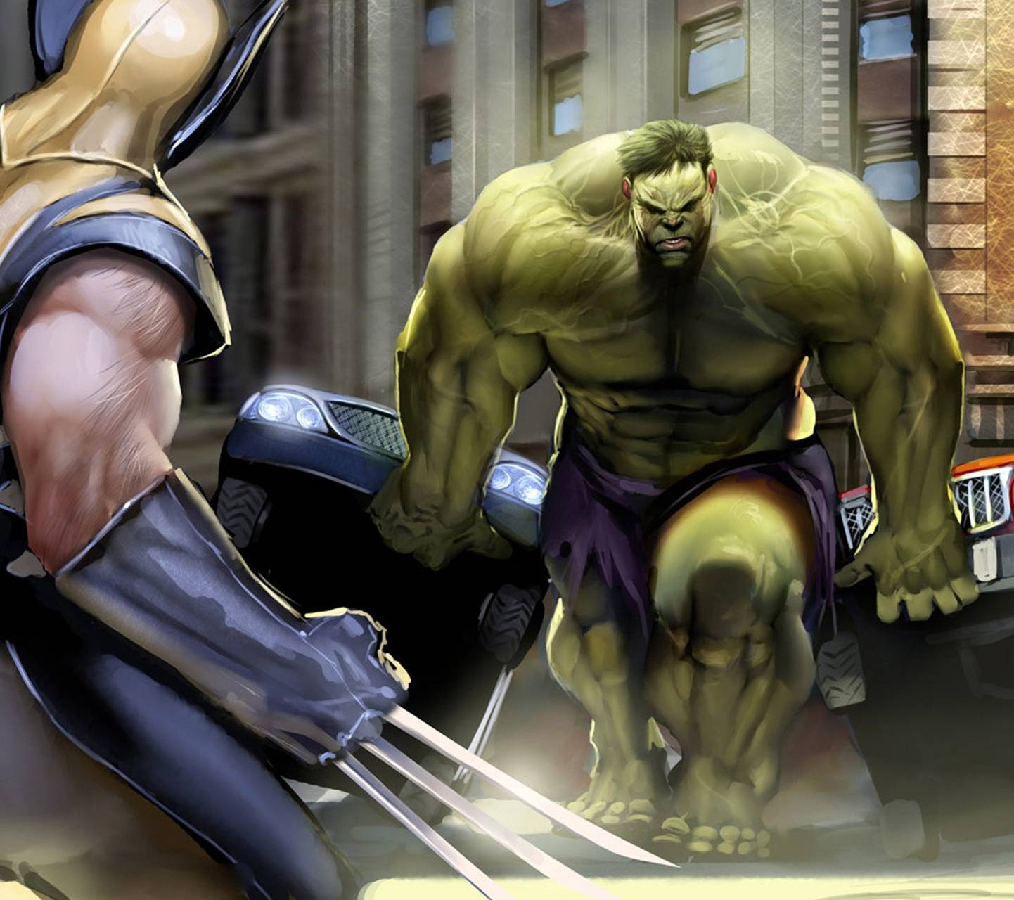 1442x1280 Wolverine vs Hulk Wallpaper