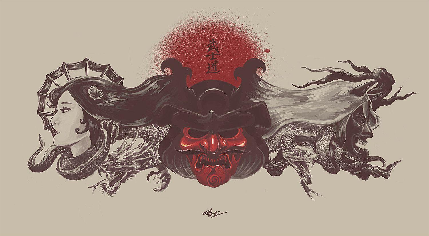 1500x825 Bushido Samurai Wallpaper