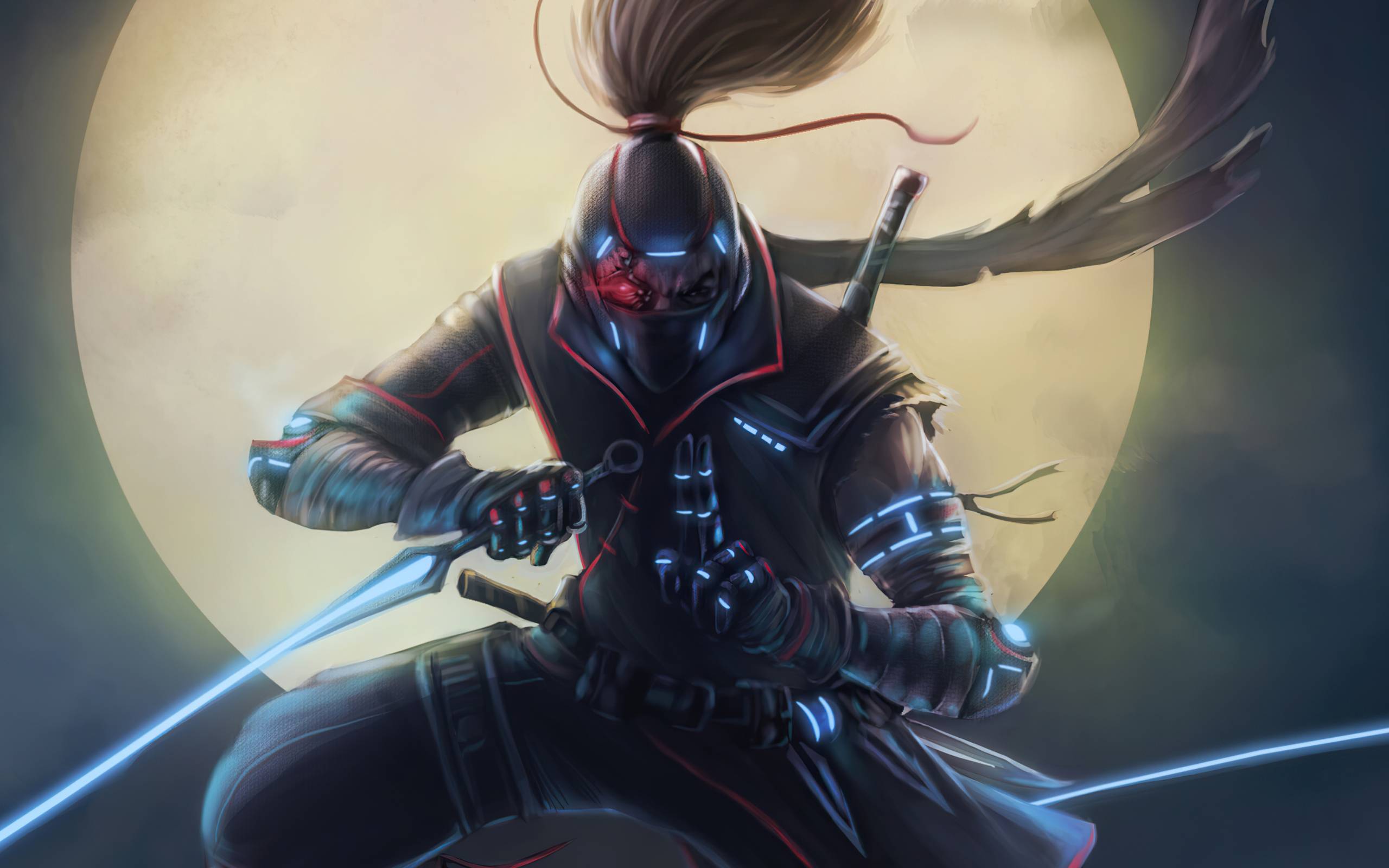 2560x1600 Cyberpunk Ninja Warrior 2560x1600 Resolution Wallpaper, HD Artist 4K Wallpaper, Image, Photo and Background