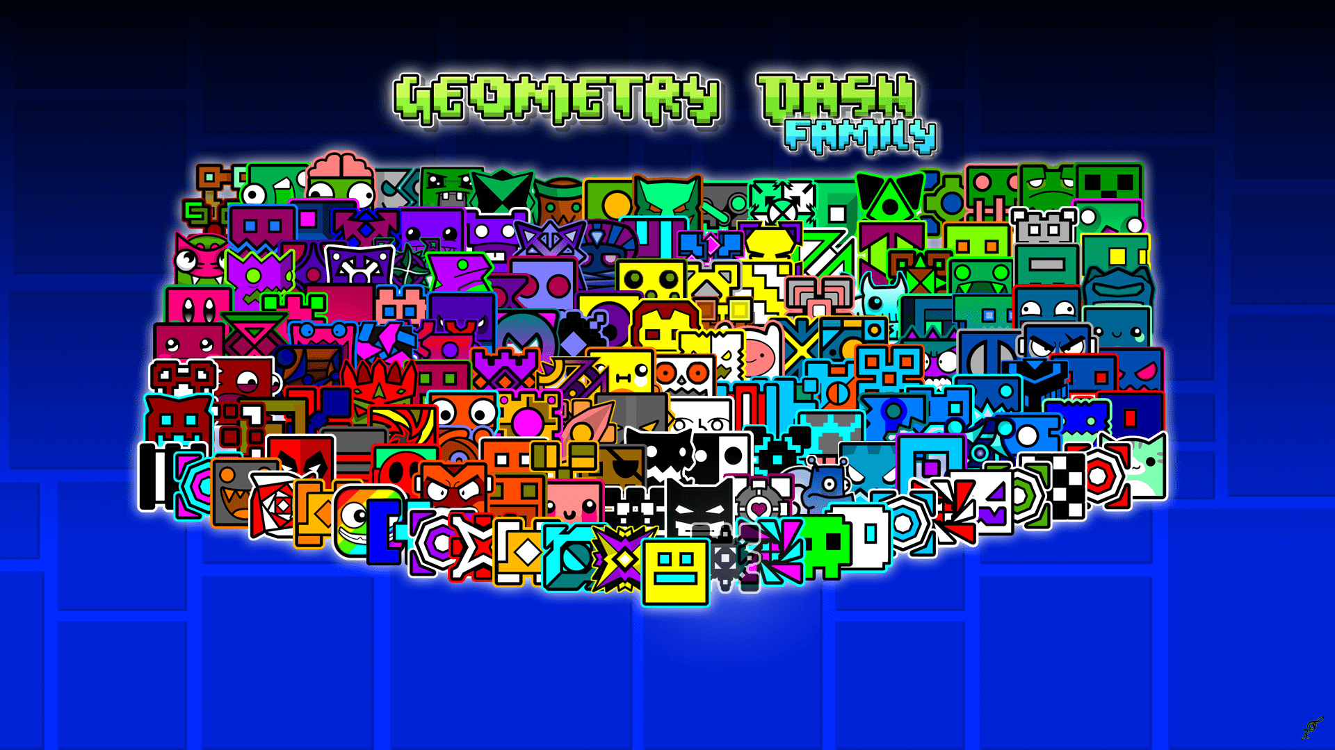 1920x1080 I Did Two Wallpaper With All Icon Of Geometry Dash, Any Thoughts? You Can Download Them Here Folder XCICVTjB#G31ki7h6TQzbAGaGAki5QQ
