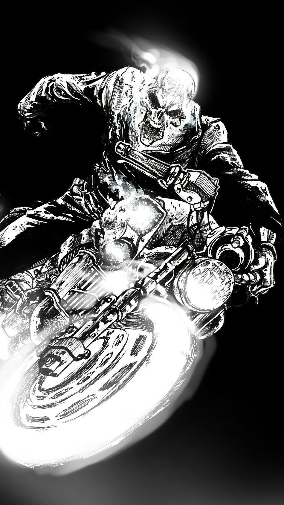 950x1689 Tải xuống Ghost Rider Black Dark Artwork Miễn phí Pure 4K Ultra HD Mobile