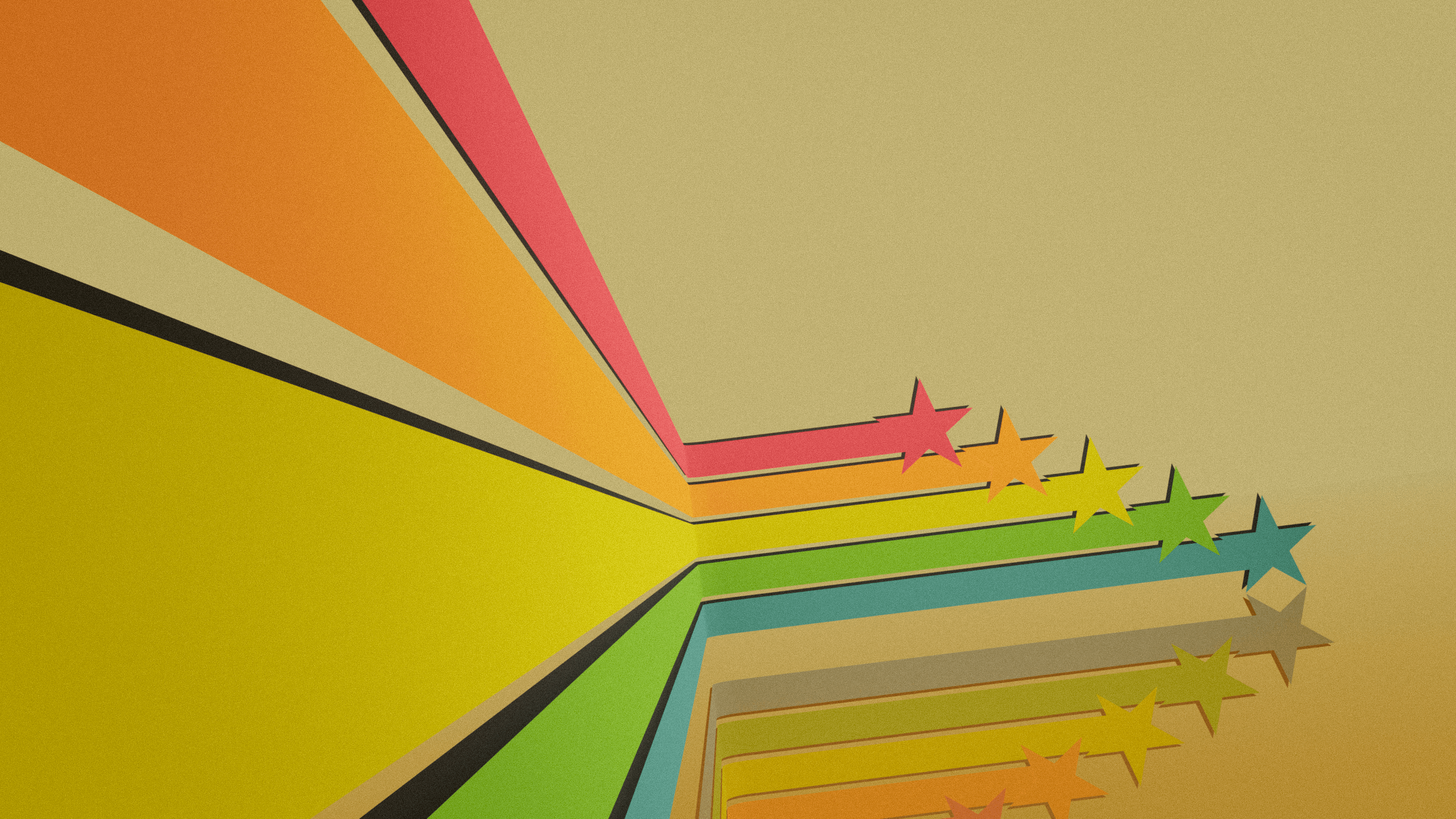 3840x2160 Stars Retro Theme Yellow Wallpaper:3840x2160