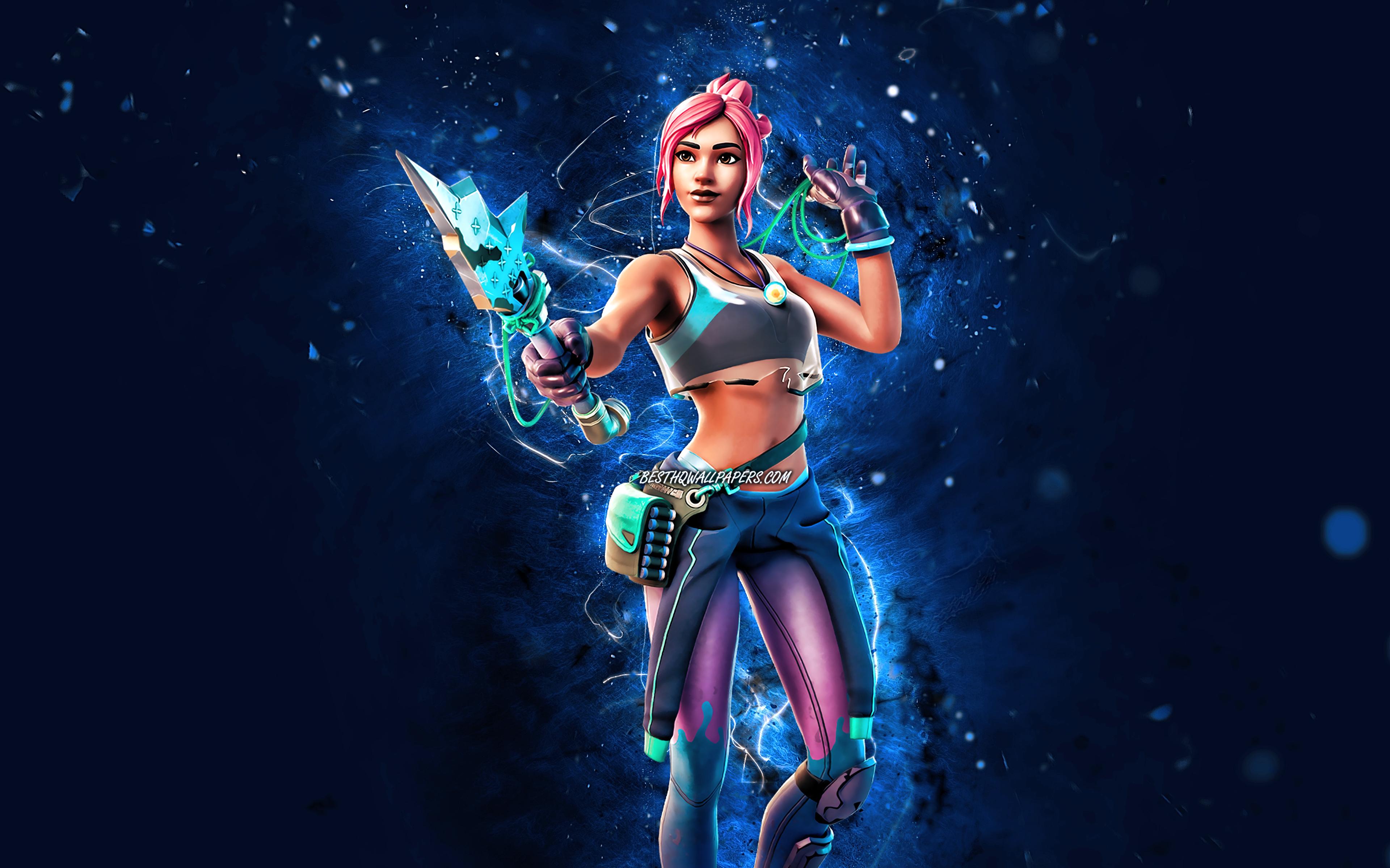 3840x2400 Free download Download wallpaper Ocean 4k blue neon lights Fortnite Battle [3840x2400] for your Desktop, Mobile & Tablet. Explore Ocean Fortnite Wallpaper. Ocean Wallpaper, Ocean Wallpaper, Ocean Background