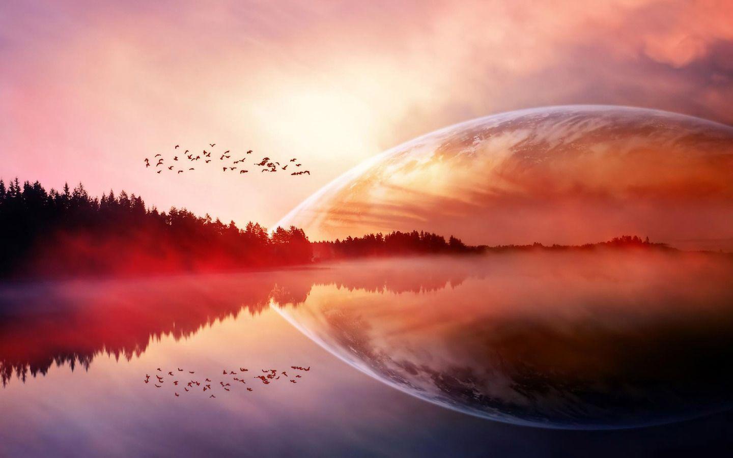 1440x900 Fantasy Planets Wallpaper