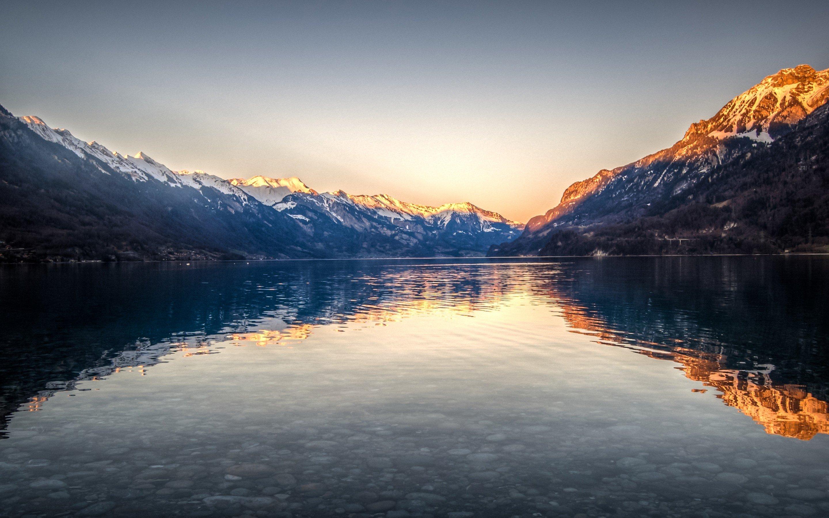 2880x1800 Lake Brienz, Switzerland, Landscape, Reflection, Nature HD Wallpaper / Desktop and Mobile Image & Photo