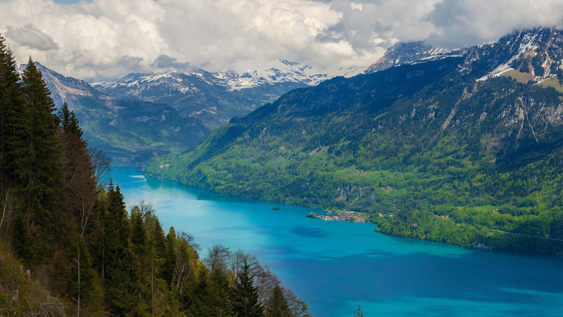 1920x1080 Nature Lake Brienz Landscape Mountains Lake Switzerland Wallpaper:1920x1080