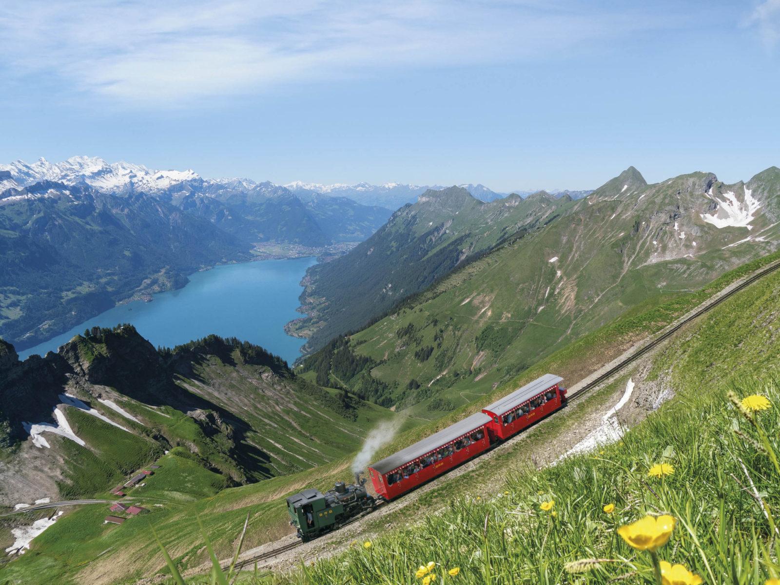 1600x1200 Rothorn Railway Brienz Tourist Attraction With Swiss Railway Climbing From Brienz At The East End Of Lake Brienz :