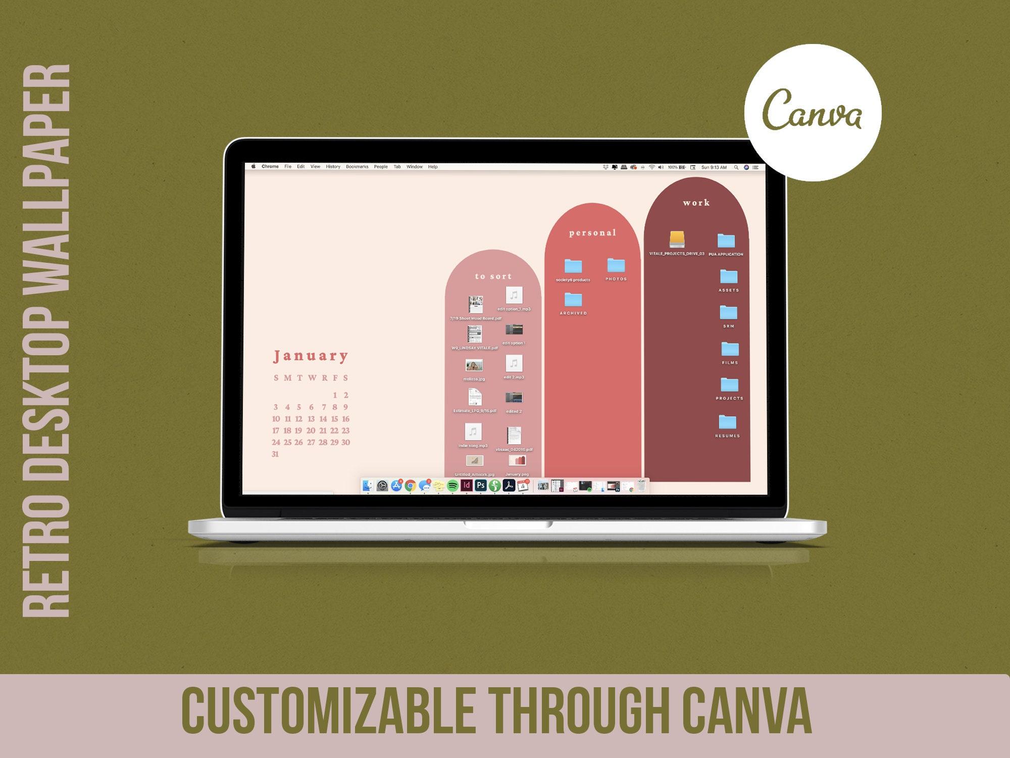 2000x1500 Retro Desktop Wallpaper Organizer Desktop Calendar