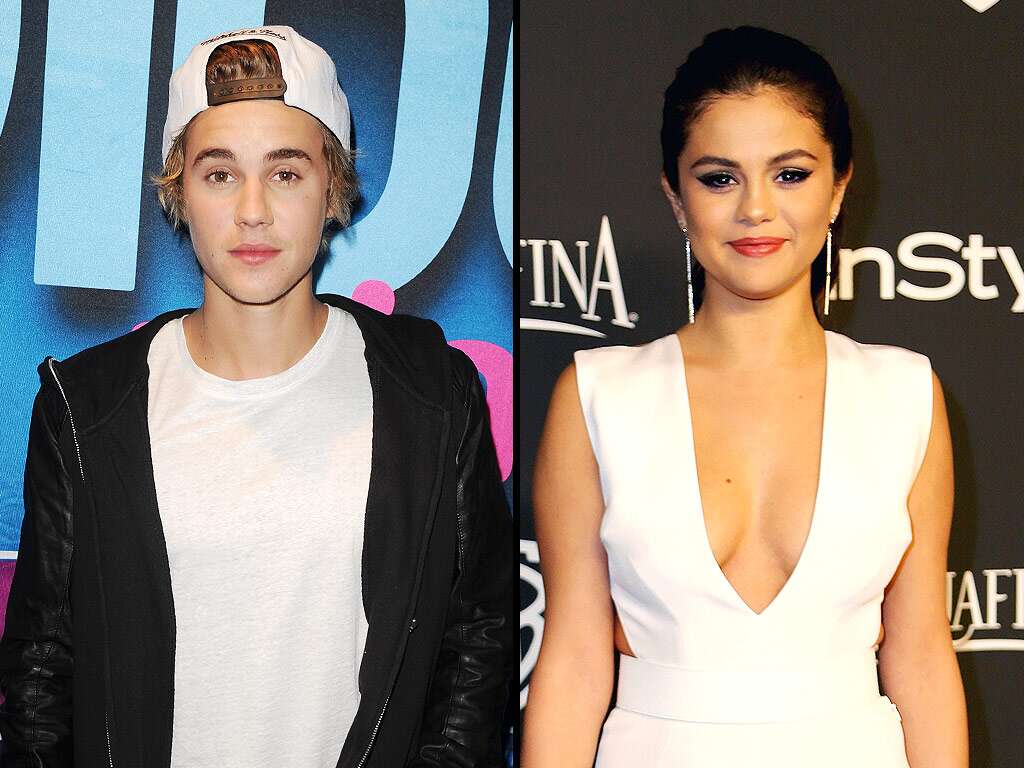 1024x768 Justin Bieber and Selena Gomez Kissing Throwback Photo