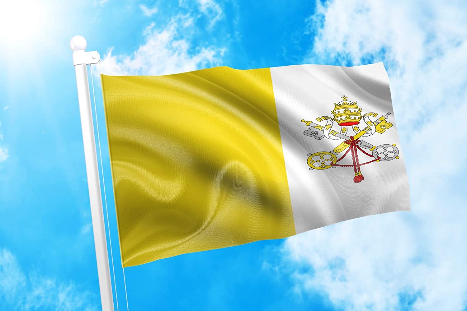 1500x1000 Amazon.com : DMSE Vatican City National Flag 3X5 Ft Foot 100% Polyester 100D Flag UV Resistant (3' X 5' Ft Foot) : Patio, Lawn & Garden
