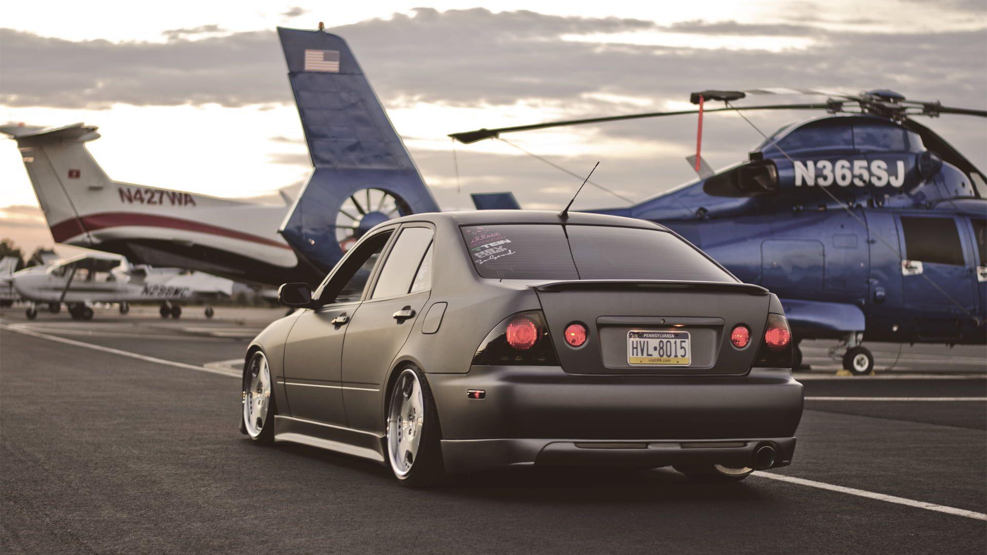 1920x1080 black sedan #helicopter #lexus #toyota #Lexus #Toyota #height #is300 #Altezza P #wallpaper #hdwallpaper #desktop. Lexus is Lexus, Lexus sedan