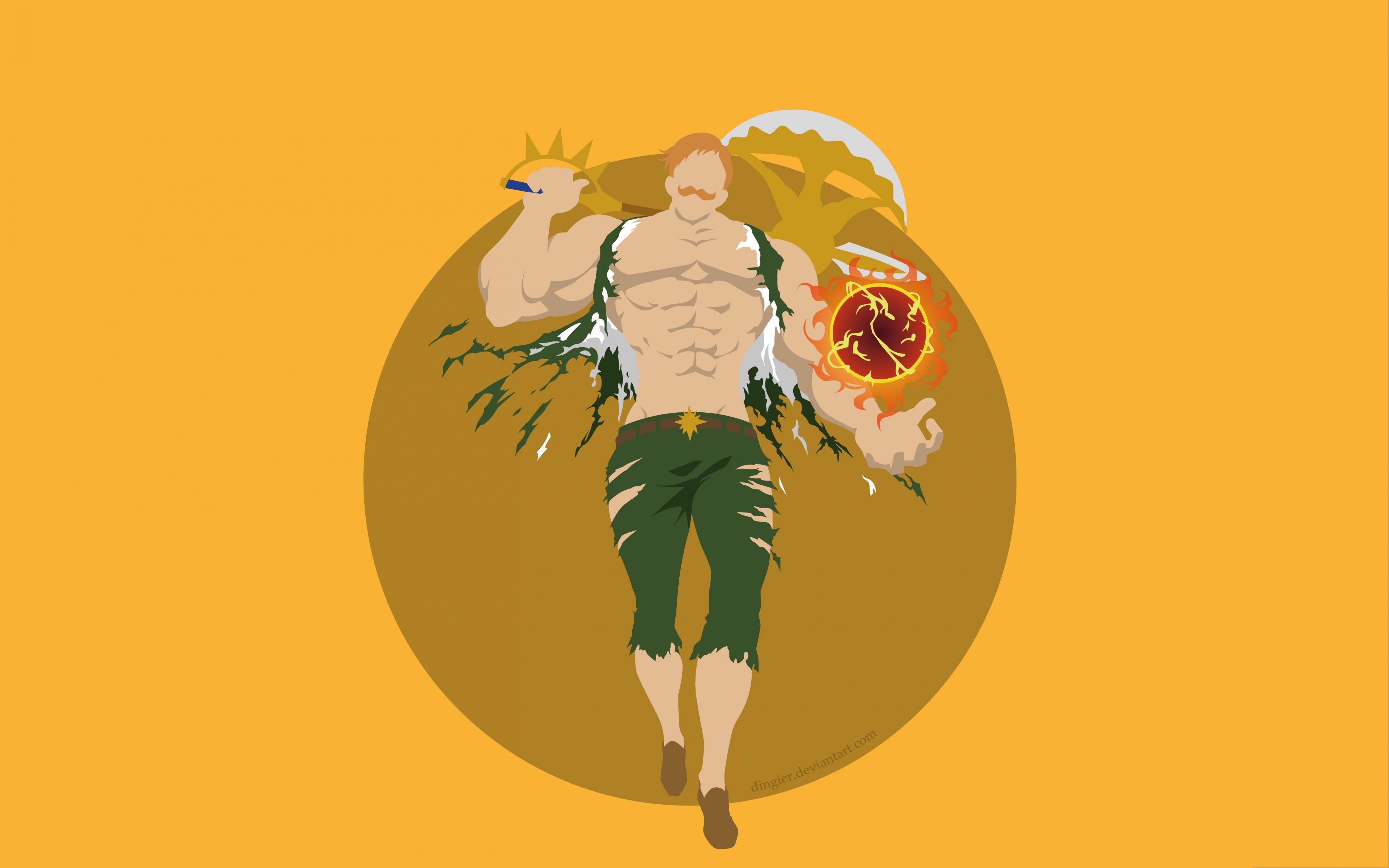 3840x2400 Download 3840x2400 minimal, escanor, the seven deadly sins, artwork, anime boy 4k wallpaper, 4k, ultra HD 16:10 wallpaper, 3840x2400 HD image, background, 9844