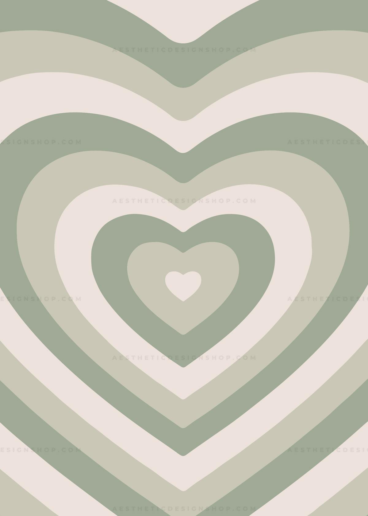 1200x1680 Sage green aesthetic heart background ⋆ Aesthetic Design Shop