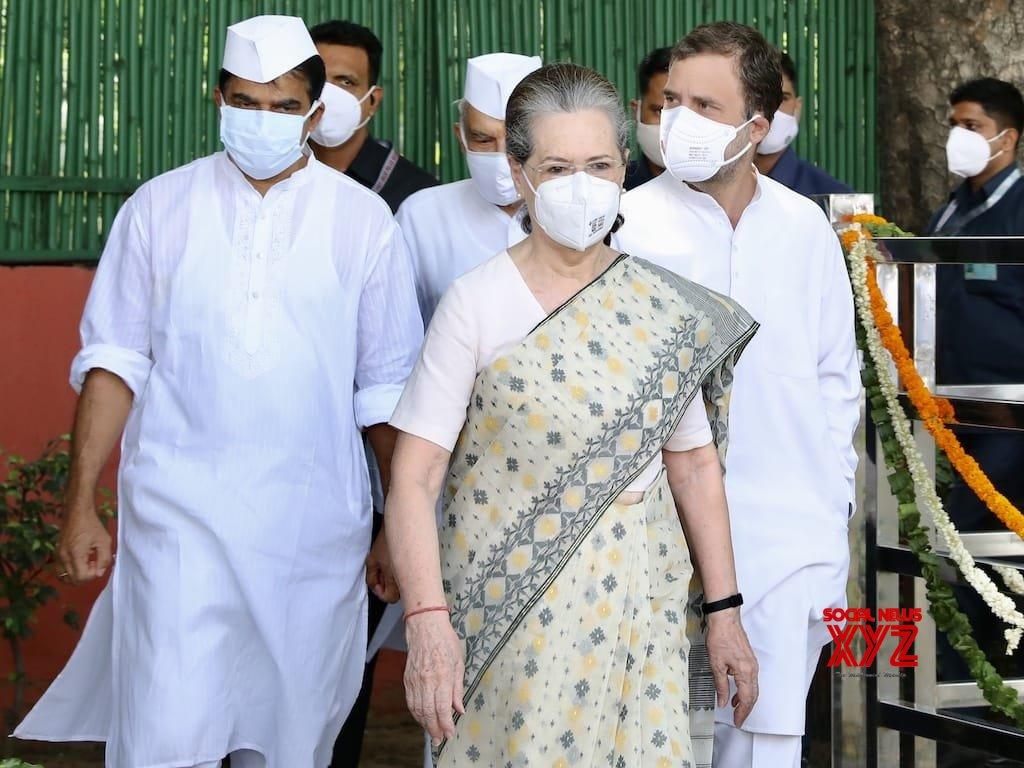 1024x768 New Delhi: Rahul Gandhi with Sonia Gandhi during Independence Day celebrations at AICC Headquarters in New Delhi #Gallery News XYZ