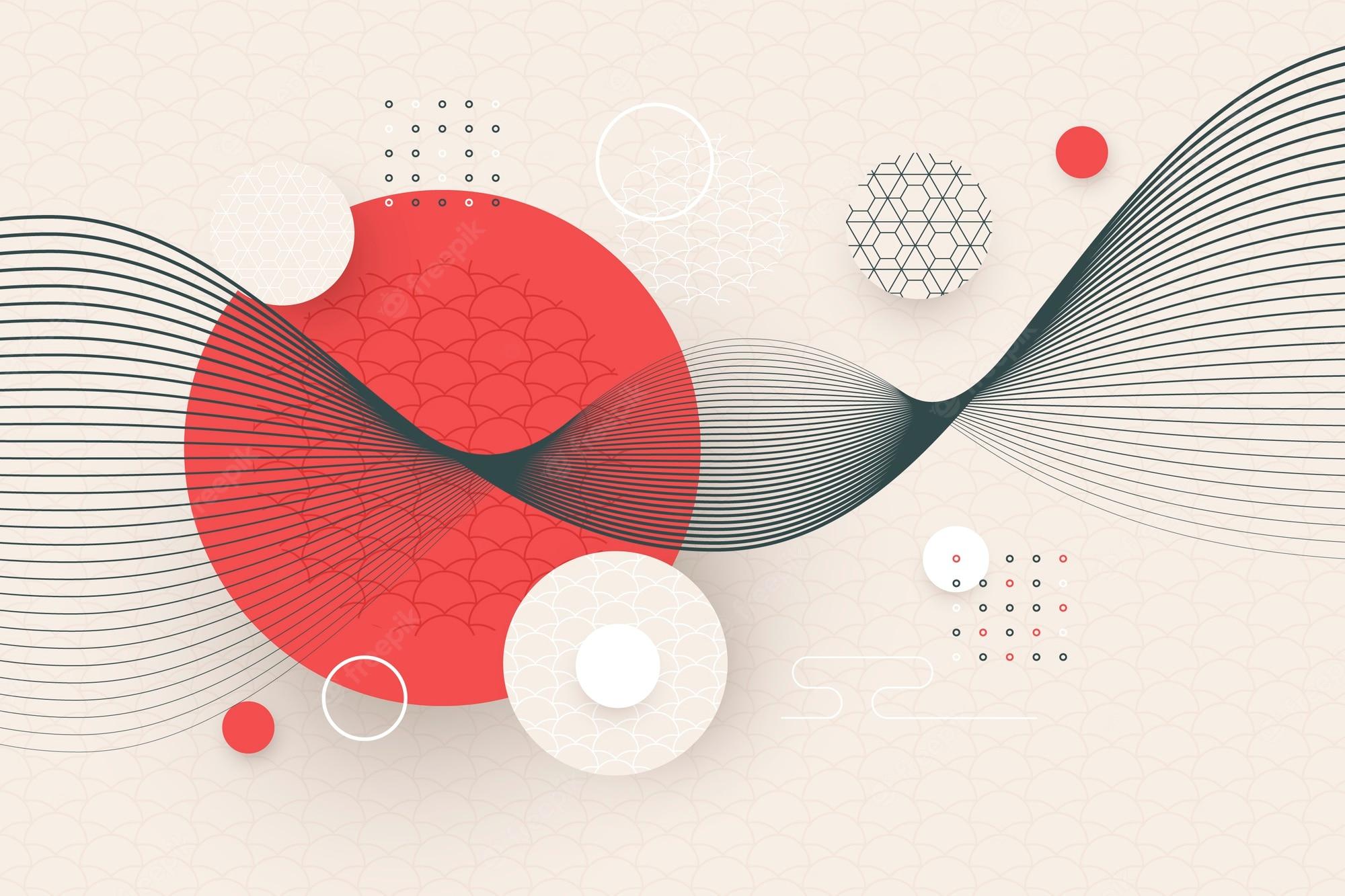 2000x1333 Free Vector. Geometric wallpaper in japanese style