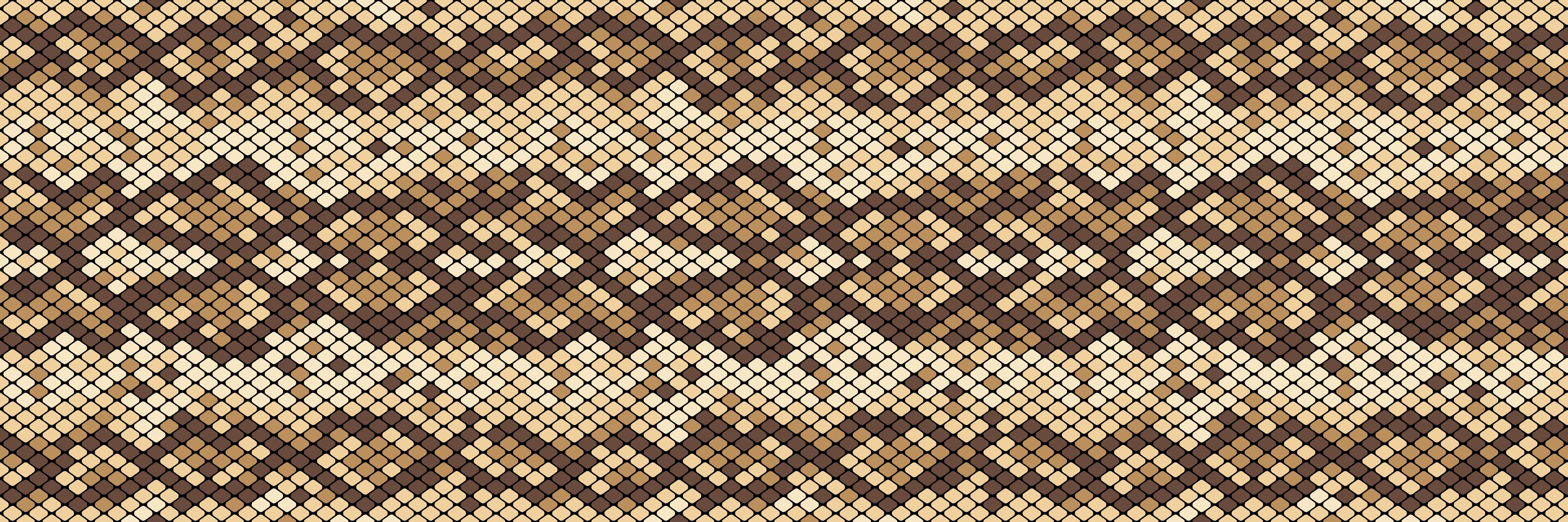 7500x2500 Snakeskin pattern. Realistic texture of snake or another reptile skin. Beige and brown colors