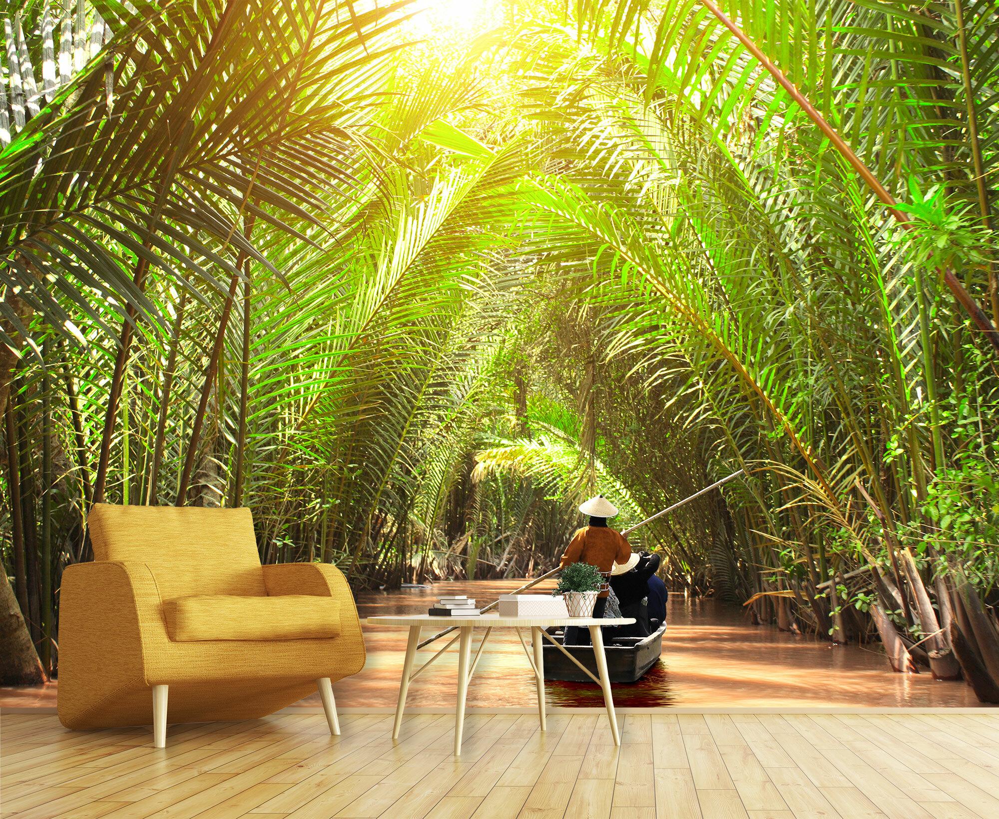 2000x1640 Boating the Mekong River Vietnam Jungle Wall Mural