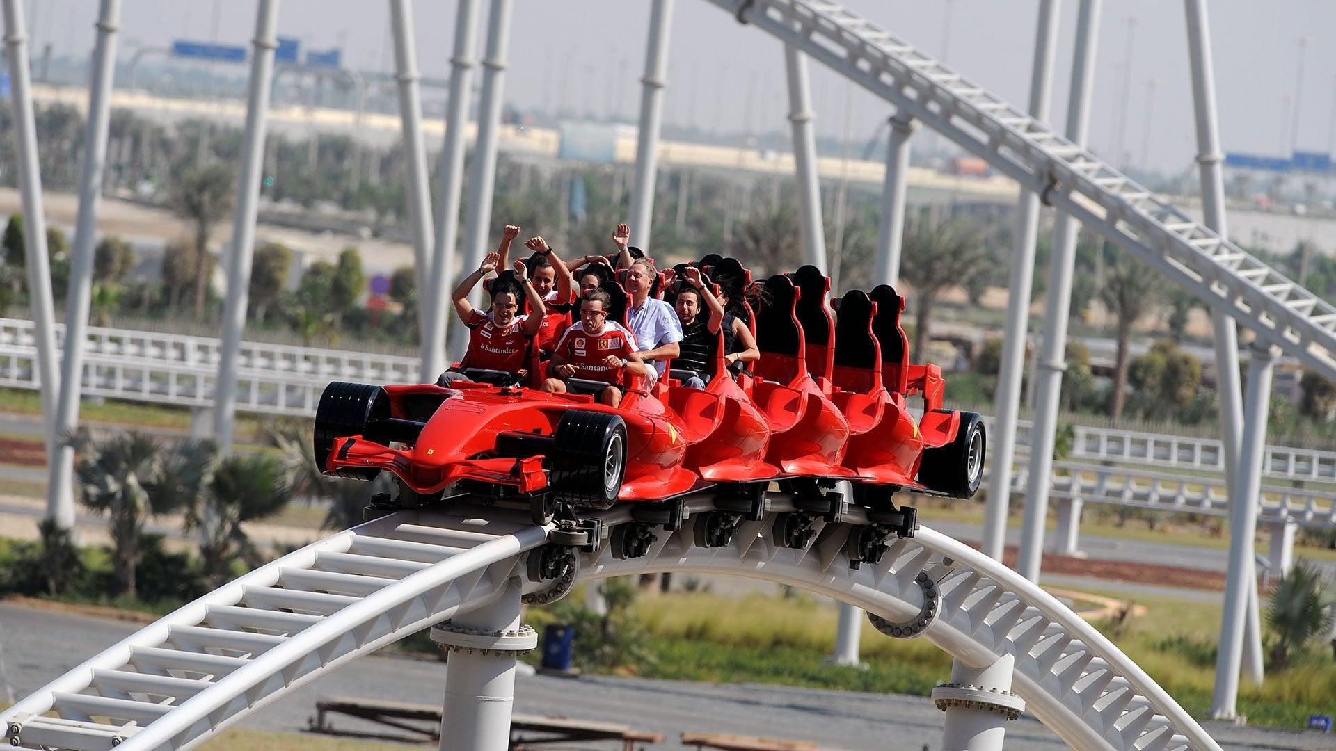 1920x1080 Fernando Alonso and Felipe Massa- Formula Rosso Roller Coaster at Ferrari World Abu Dhabi- 2010 Abu Dhabi Grand Prix [1920x1080]