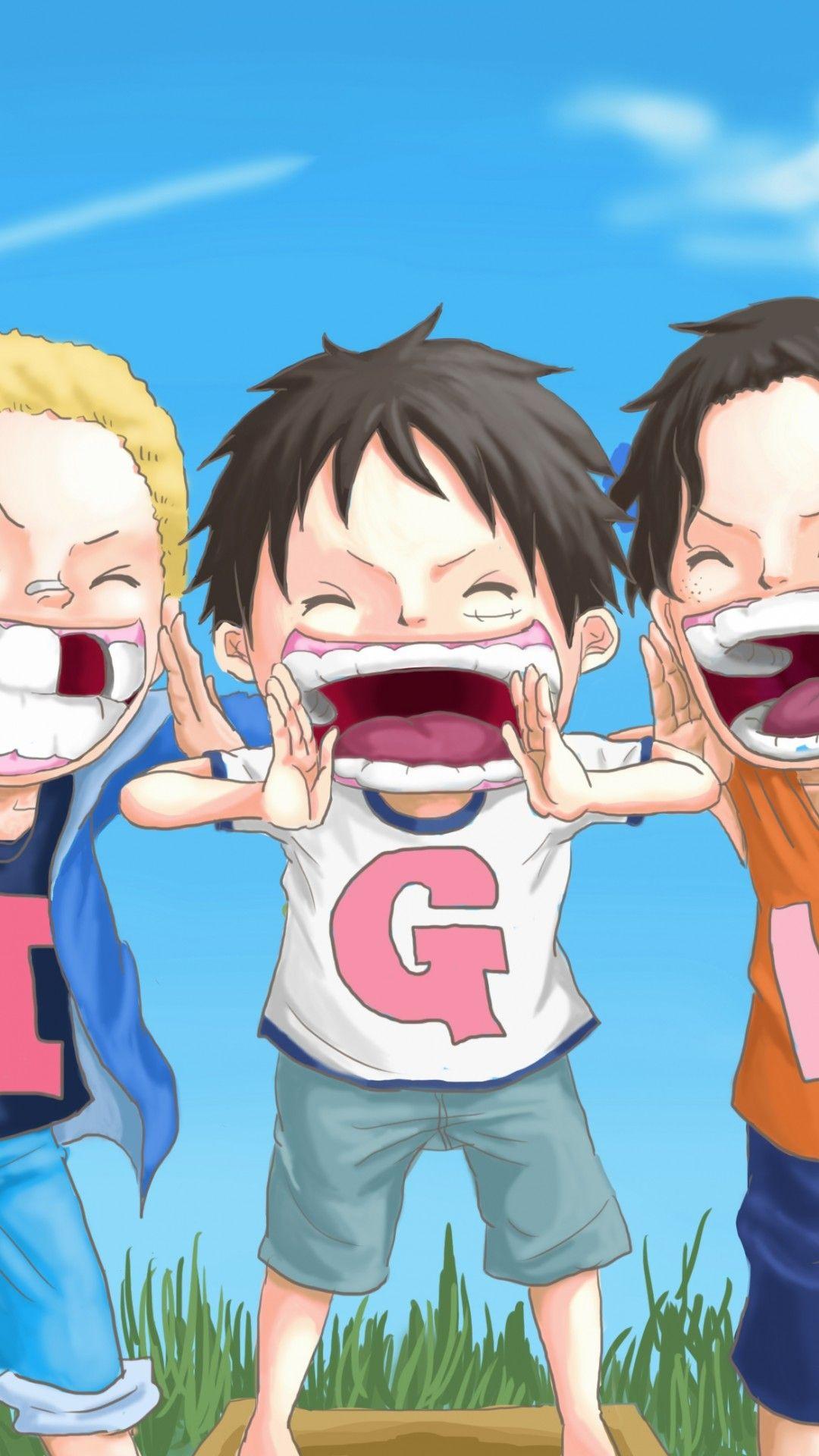 1080x1920 Download 1080x1920 One Piece, Monkey D. Luffy, Sabo, Portgas