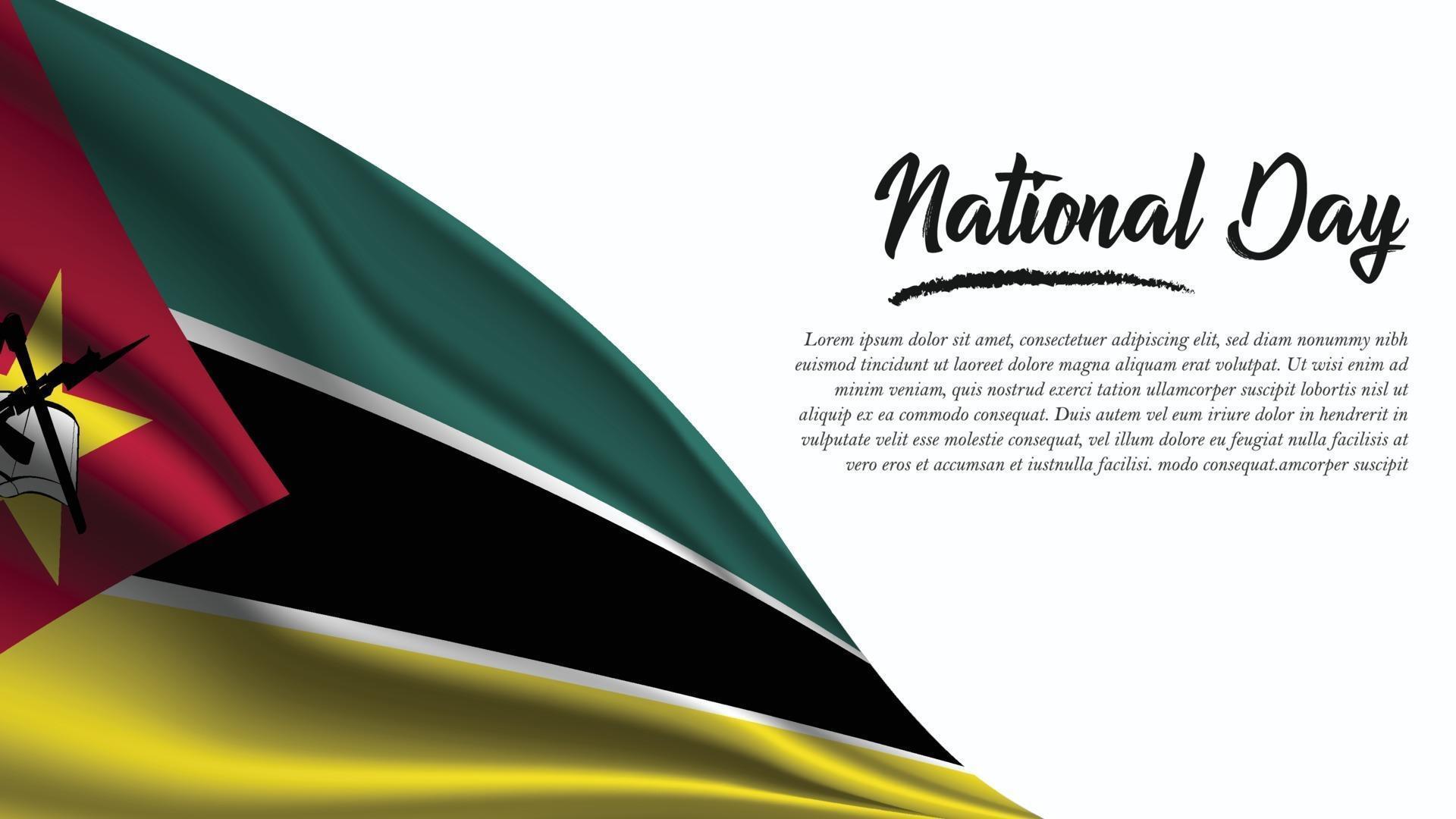 1920x1080 National Day Banner with Mozambique Flag background