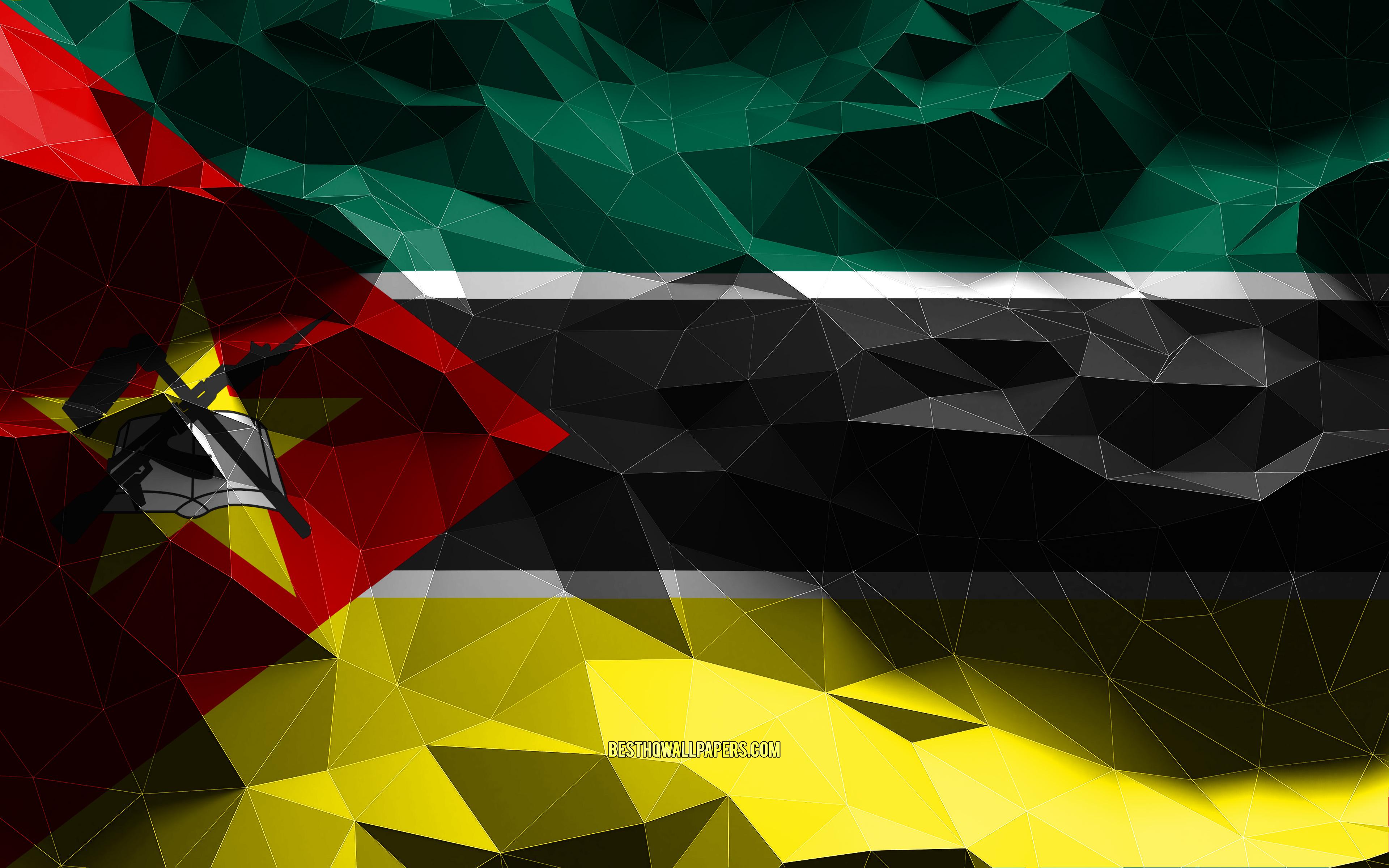 3840x2400 Download wallpaper 4k, Mozambican flag, low poly art, African countries, national symbols, Flag of Mozambique, 3D flags, Mozambique, Africa, Mozambique 3D flag, Mozambique flag for desktop with resolution 3840x2400. High Quality HD