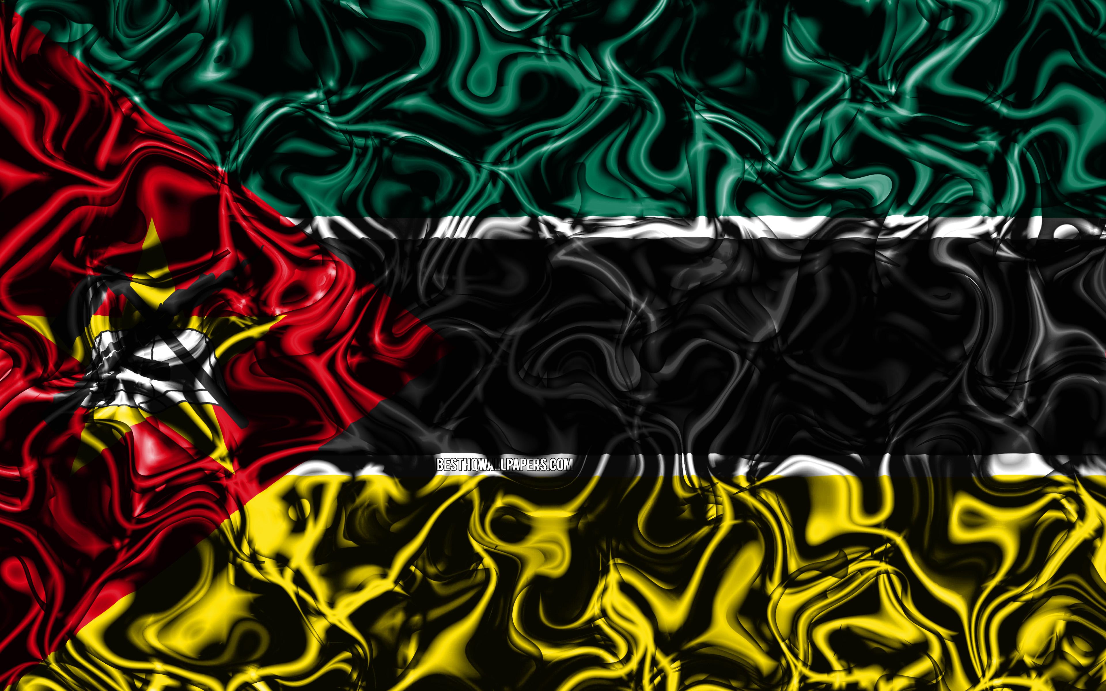 3840x2400 Download wallpaper 4k, Flag of Mozambique, abstract smoke, Africa, national symbols, Mozambican flag, 3D art, Mozambique 3D flag, creative, African countries, Mozambique for desktop with resolution 3840x2400. High Quality HD picture wallpaper