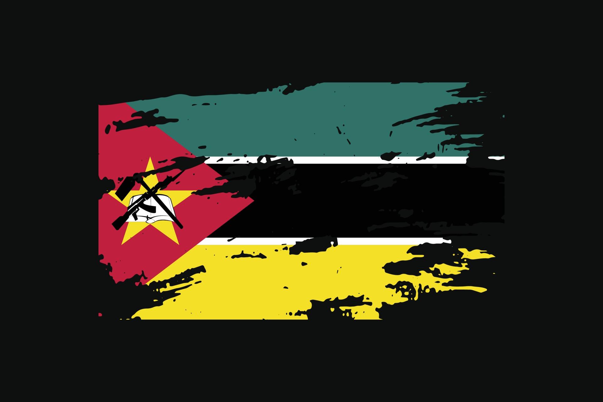 1920x1280 Grunge Style Flag of the Mozambique. Vector illustration