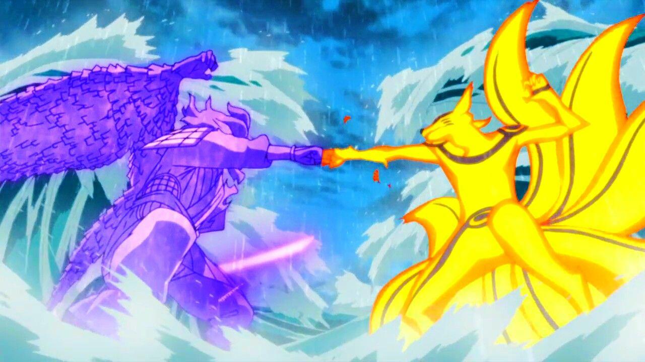 1280x720 Sasuke Susanoo Vs Naruto Kurama Wallpaper