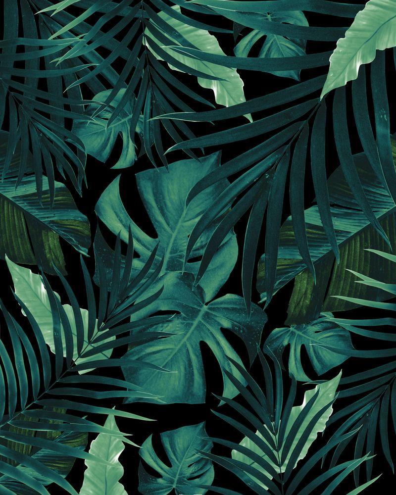 800x1000 Tropical Jungle Night Leaves Pattern #tropical #decor #art #society6 Mini Art Print by Anita's & Bella's Art. Tropical wallpaper, Tropical, Plant wallpaper