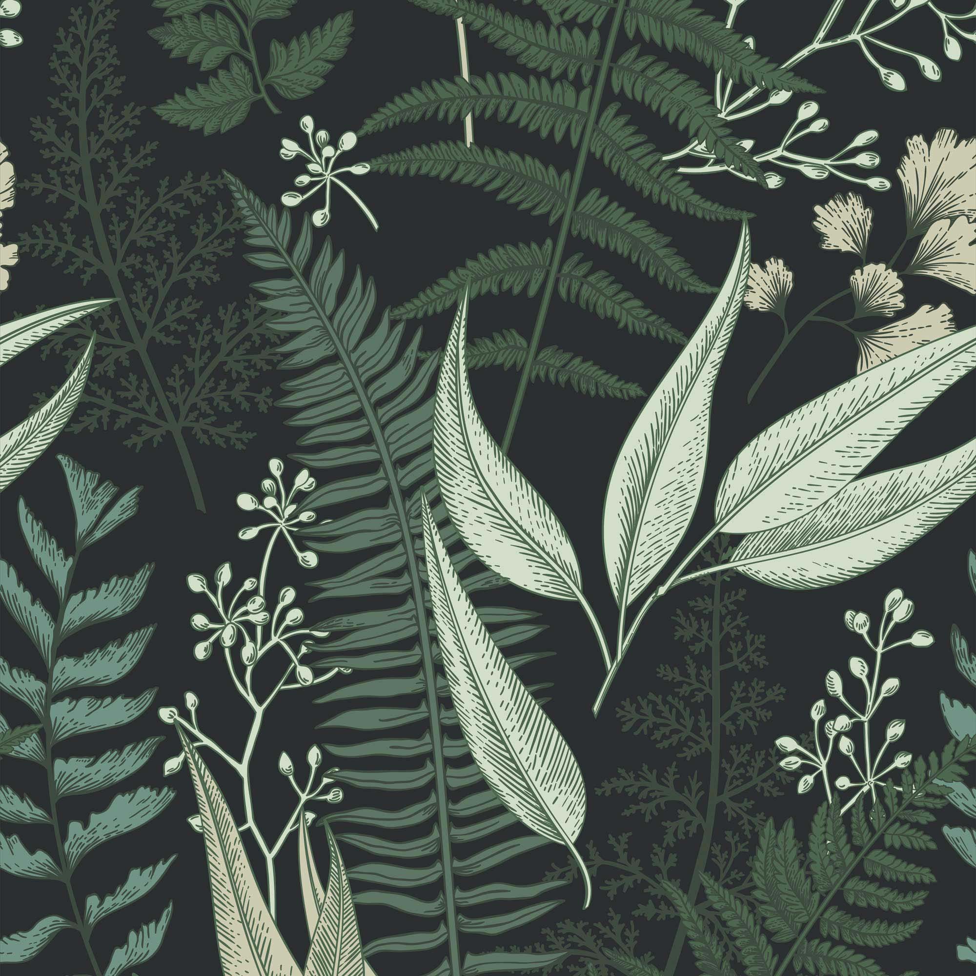 2000x2000 Welcome To The Jungle Wallpaper in Forest Greens
