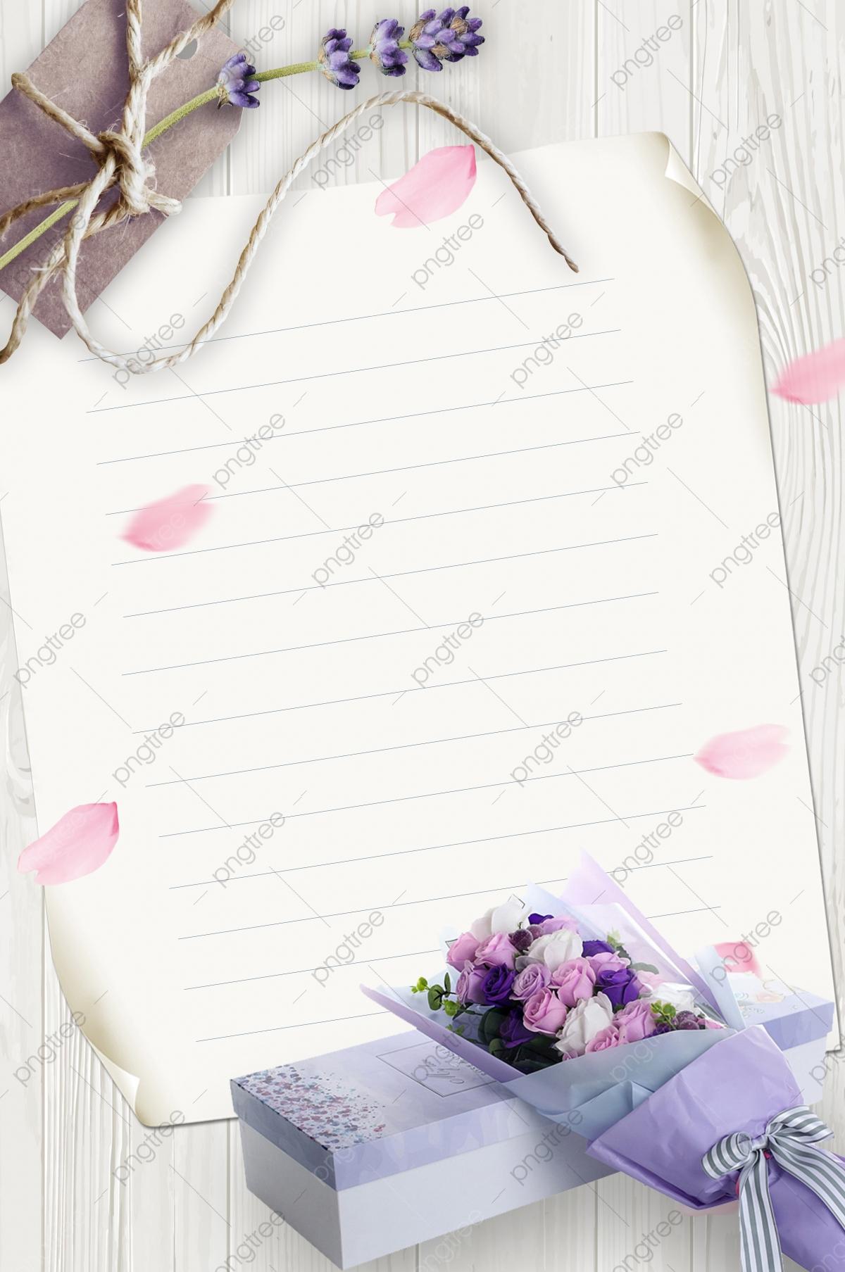 1200x1807 Simple Flowers Greeting Card Background, Ribbon, Gift Box, Petal Background Image for Free Download