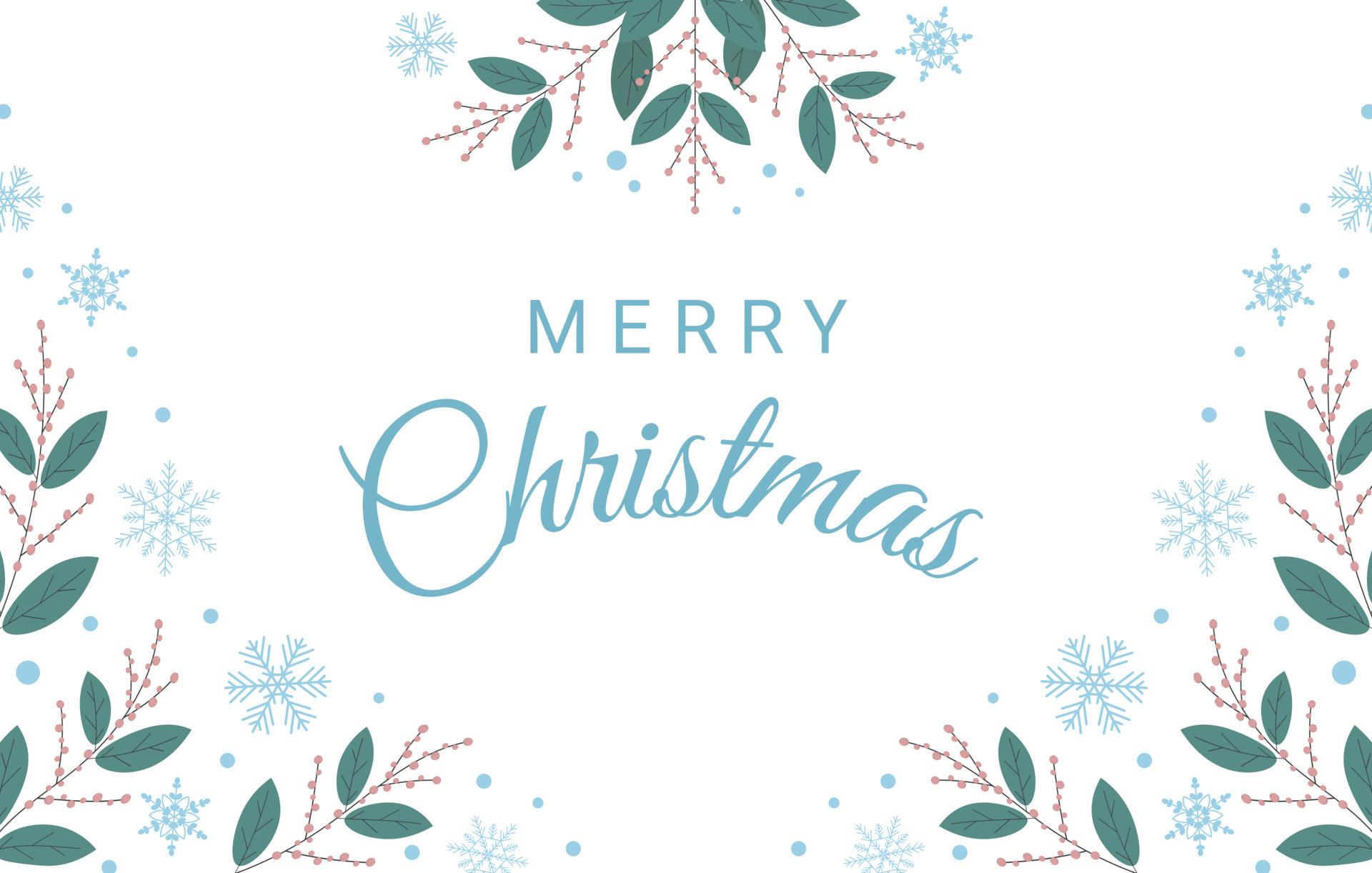 1920x1222 Merry Christmas greeting card with snowflakes and ilex branches. Perfect for banners, background, wallpaper
