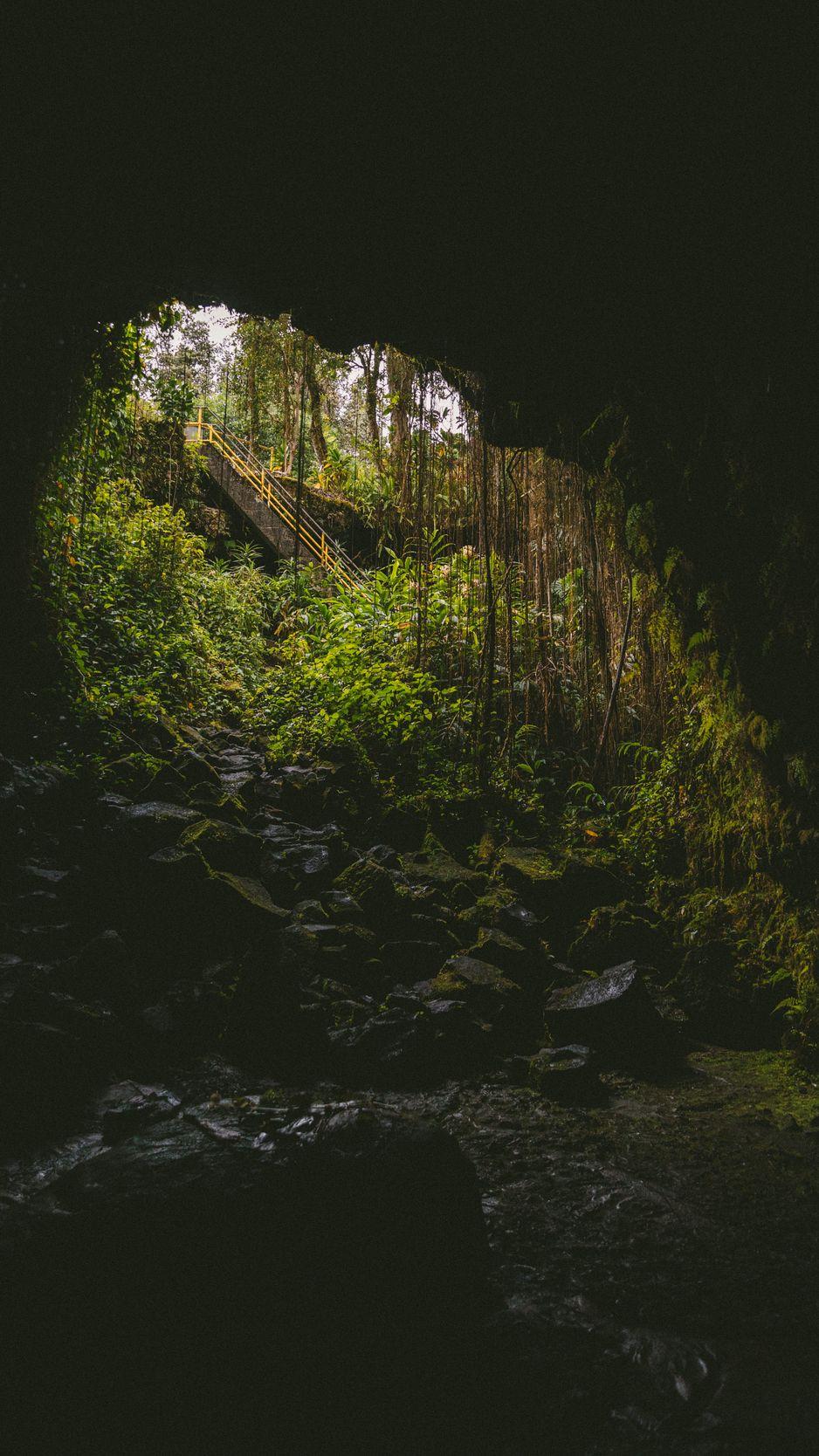 938x1668 Download Wallpaper 938x1668 Cave, Dark, Rock, Stairs, Nature Iphone 8 7 6s 6 For Parallax HD Background