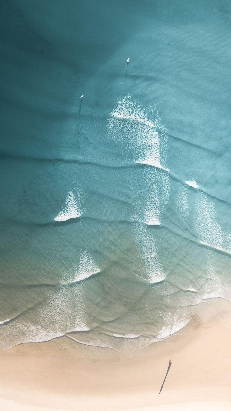 736x1308 Peaceful, beach, calm sea waves, aerial view wallpaper. Waves wallpaper, Beach wallpaper, Sea waves