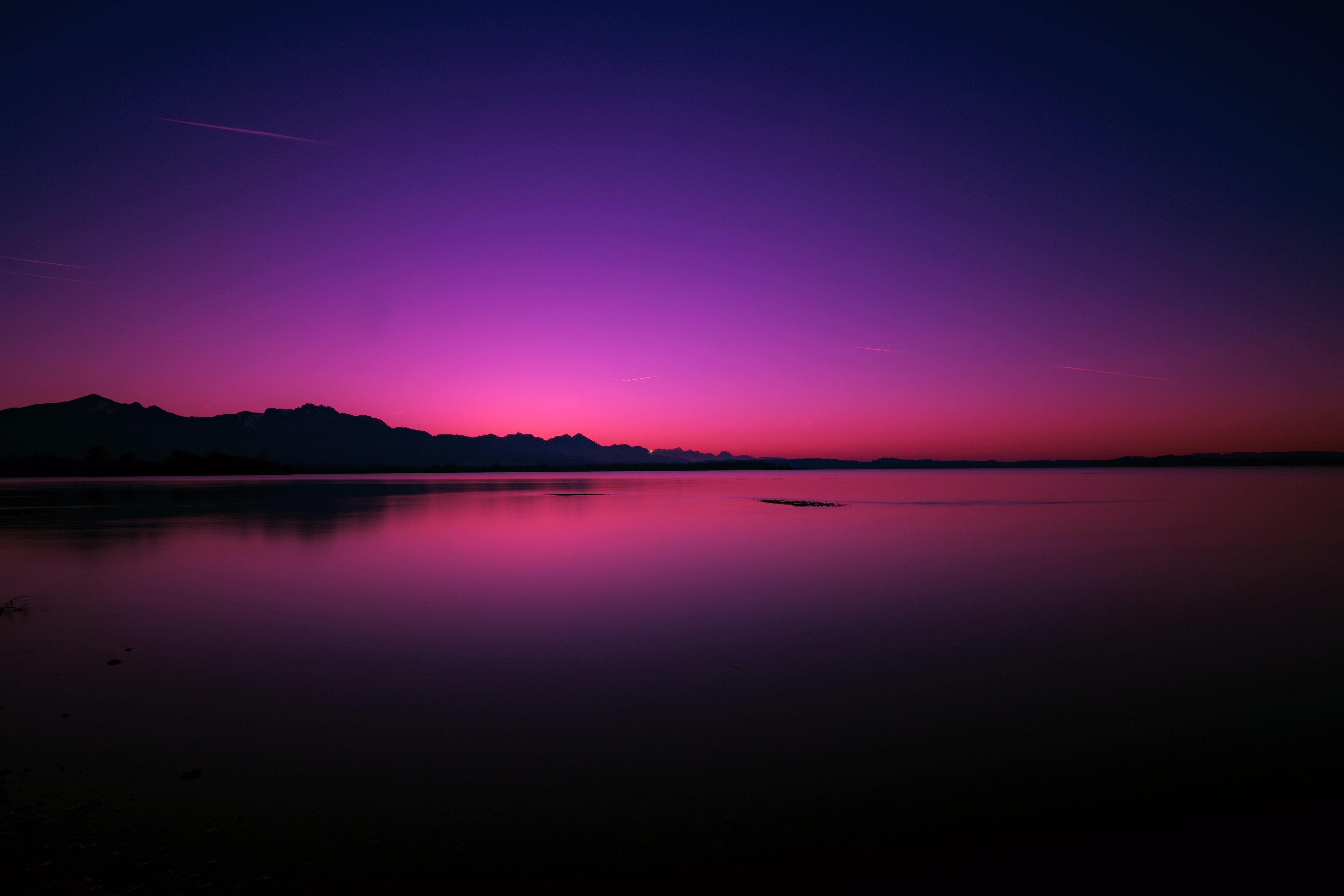 4000x2667 Calm Water Body Pink Evening 4k, HD Nature, 4k Wallpaper, Image, Background, Photo and Picture