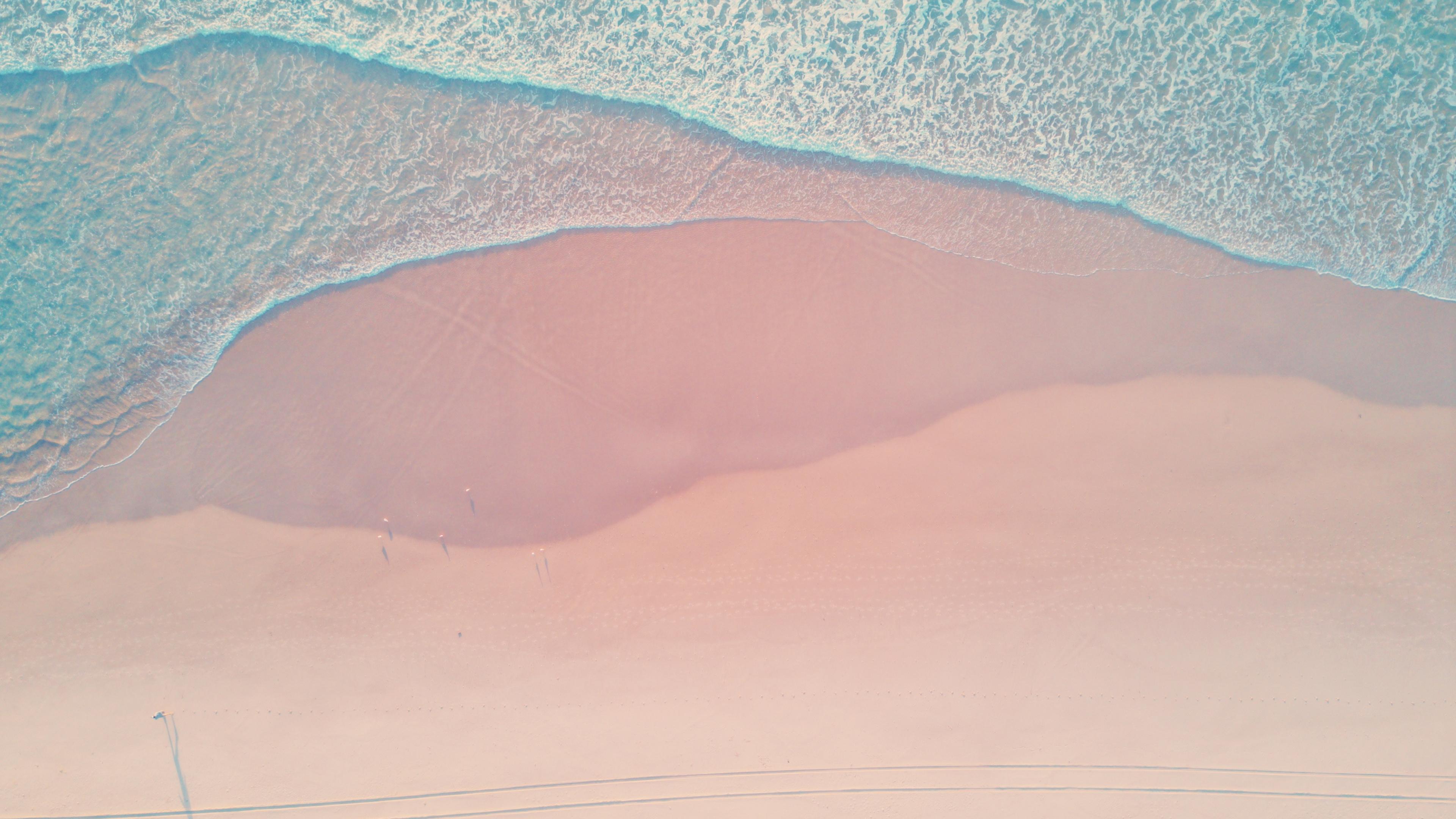 3840x2160 Download Calm, beach, aerial view, sea waves wallpaper, 3840x 4K UHD 16: Widescreen